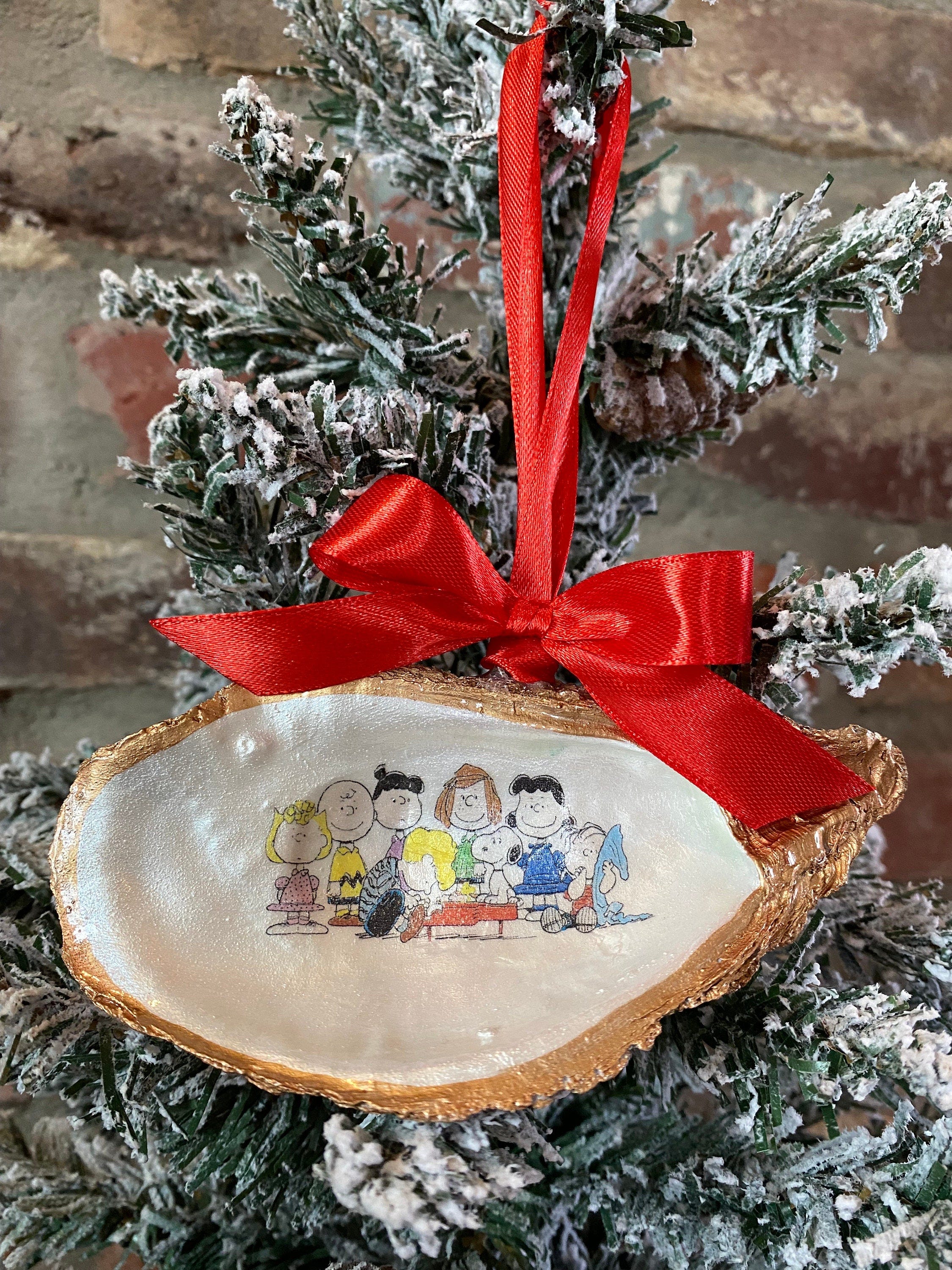 Charlie Brown Peanuts Christmas Oyster Shell Ornament