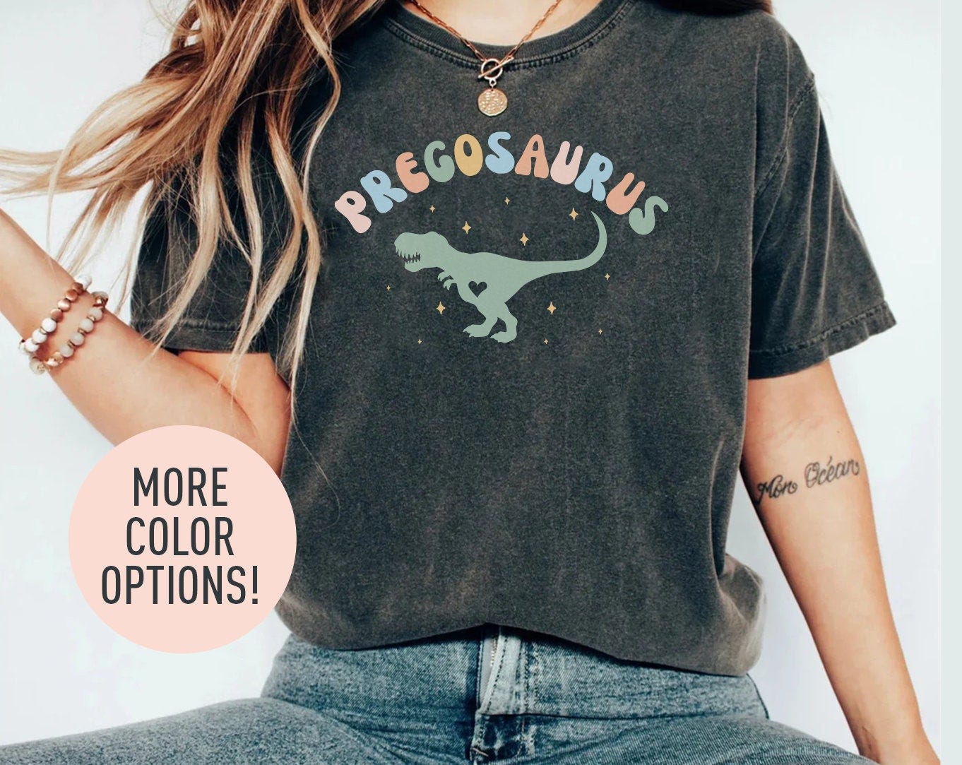 Pregnancy Announcement Shirt for Women, Funny Pregosaurus TShirt for Baby Shower, Funny Gift for Expecting Mom Shirt for Baby Announcement