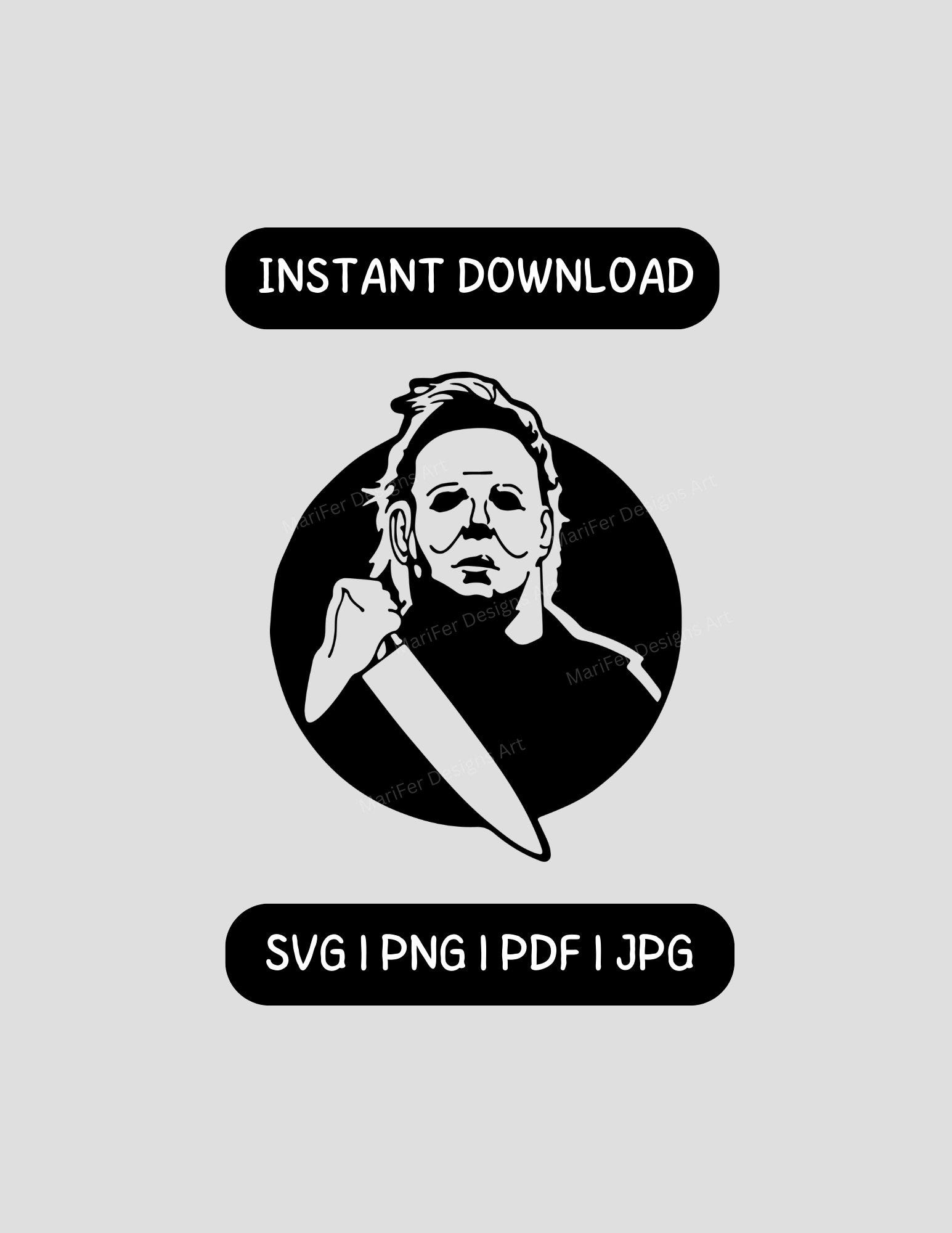 Michael Myers SVG, Halloween SVG, Horror SVG, Michael Png, Clipart Instant Download, Svg for Craft Machines Cricut Cameo Silhouette