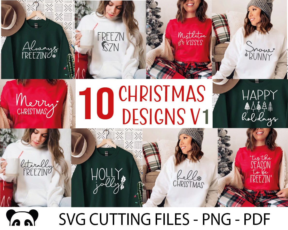 10 Christmas shirt SVG Bundle, Christmas mug svg, Freezing season svg, Christmas Cricut files, Farmhouse Christmas SVG, Winter svg png