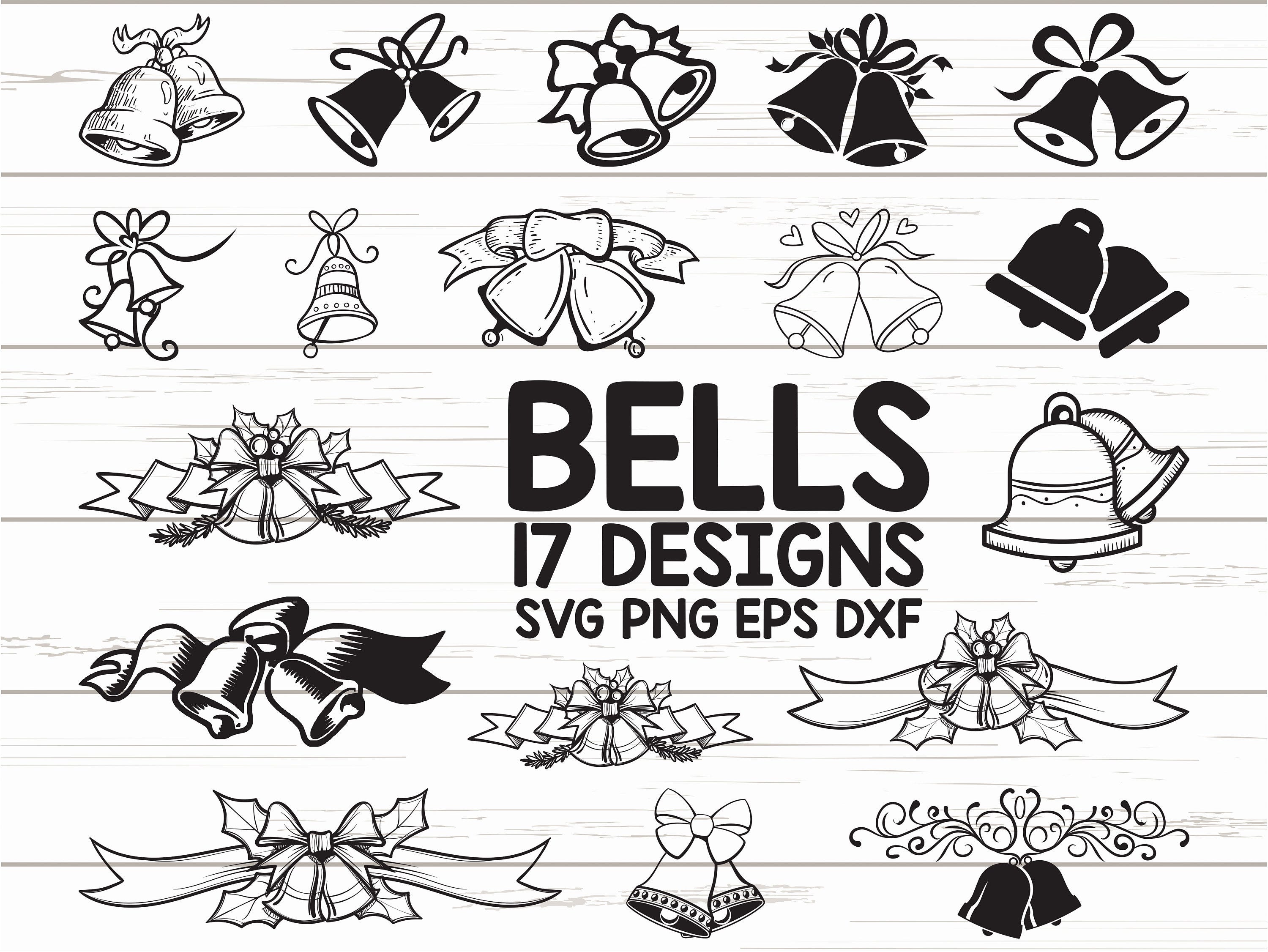 Bells SVG / Bell SVG / Bells Christmas / Wedding Bell SVG / Easter Svg / Clipart / Decal / Stencil / Vinyl / Cut file / Silhouette