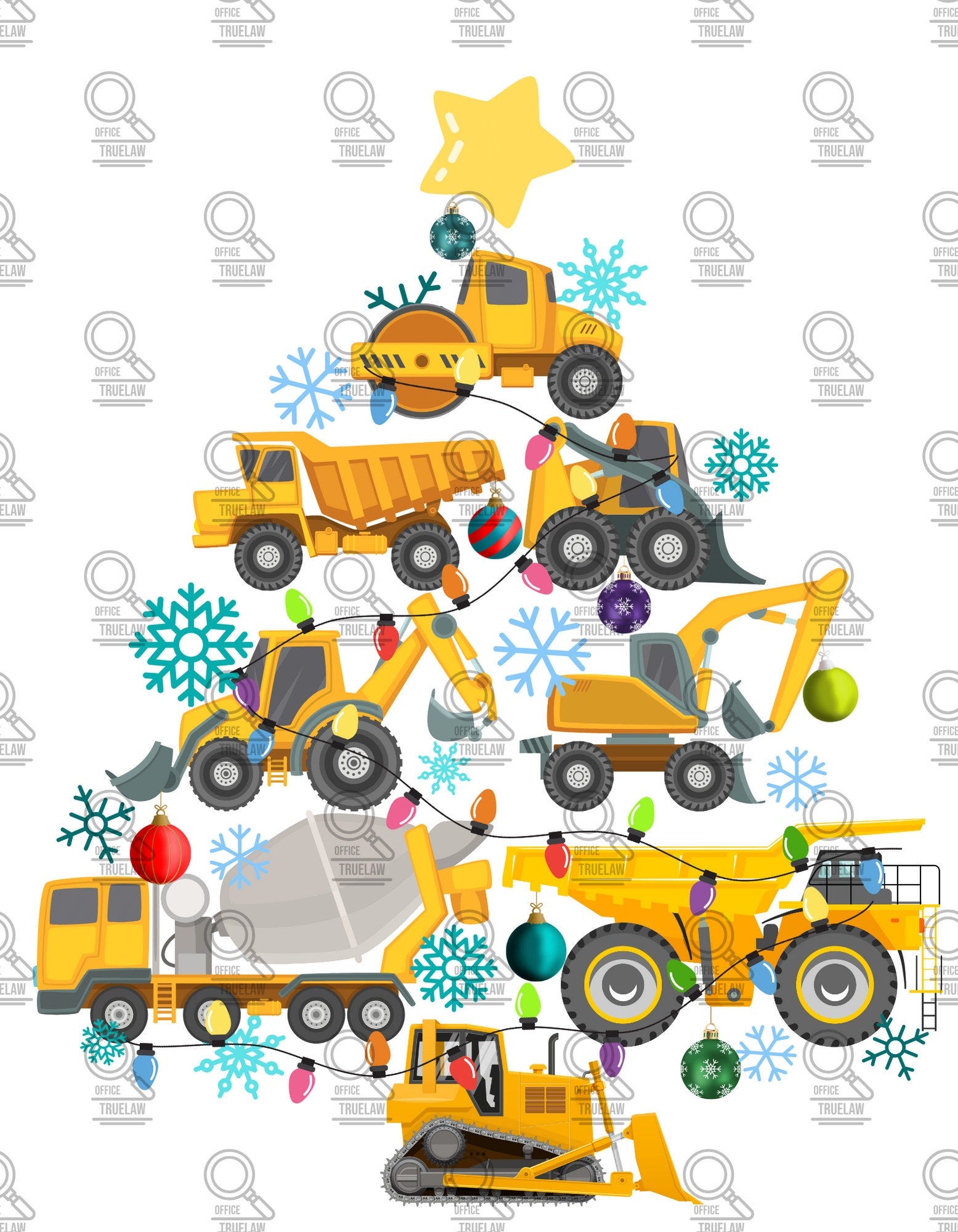 Construction vehicle Christmas tree png boys Christmas tree png, Christmas tree sublimation, boys graphic tee, dump truck Christmas tree png