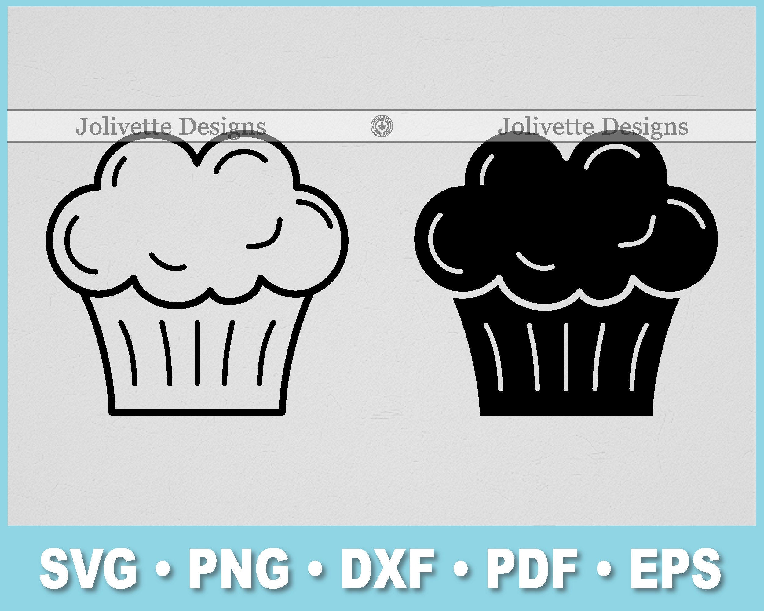 Muffin, Cupcake, Bake, Sweets, Bakery, Clip Art, Clipart, Design, Svg Files, Png Files, Eps, Dxf, Pdf Files, Silhouette, Cricut, Cut File