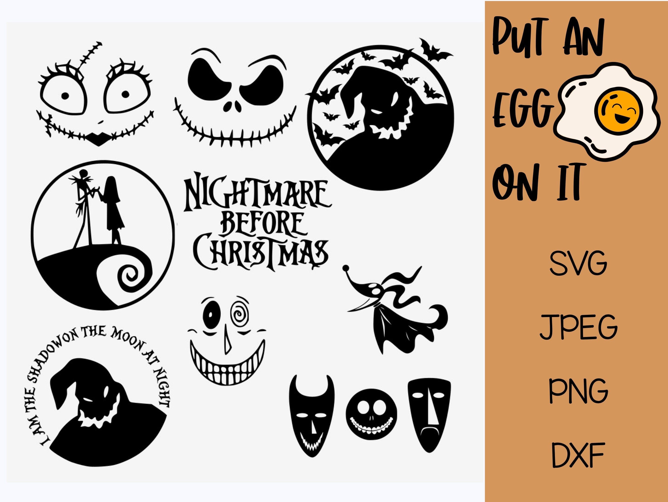 Bundle. Nightmare Before Chrstmas PNG DXF SVG Files, Jack and Sally, Zero, Oogie Boogie Christmas Halloween