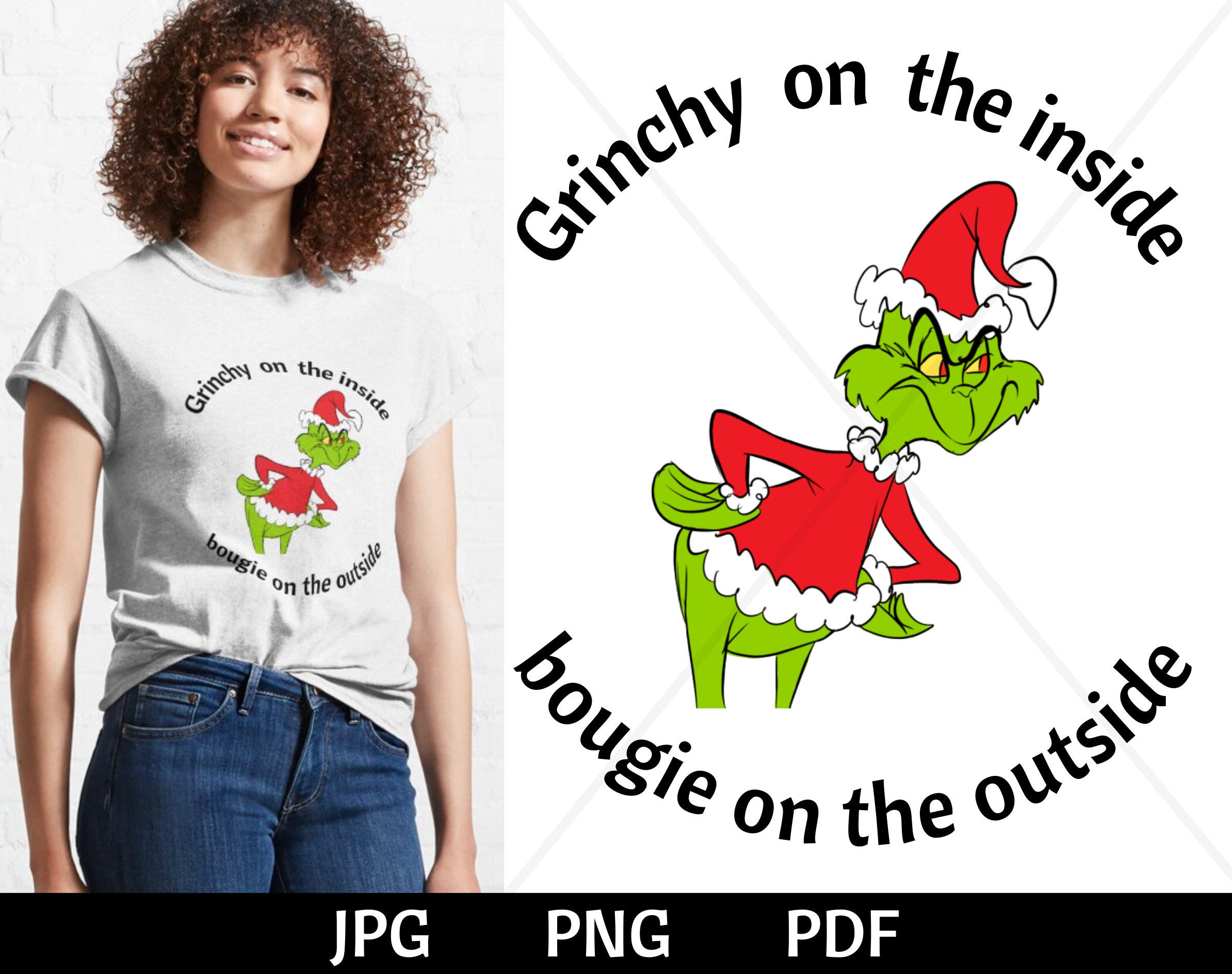 Bougie Grinch, Grinchy on the inside but bougie on the outside, Basic Grinch Png, Bad and Grinchy Png, Grinch Png, Grinch Sublimation Design