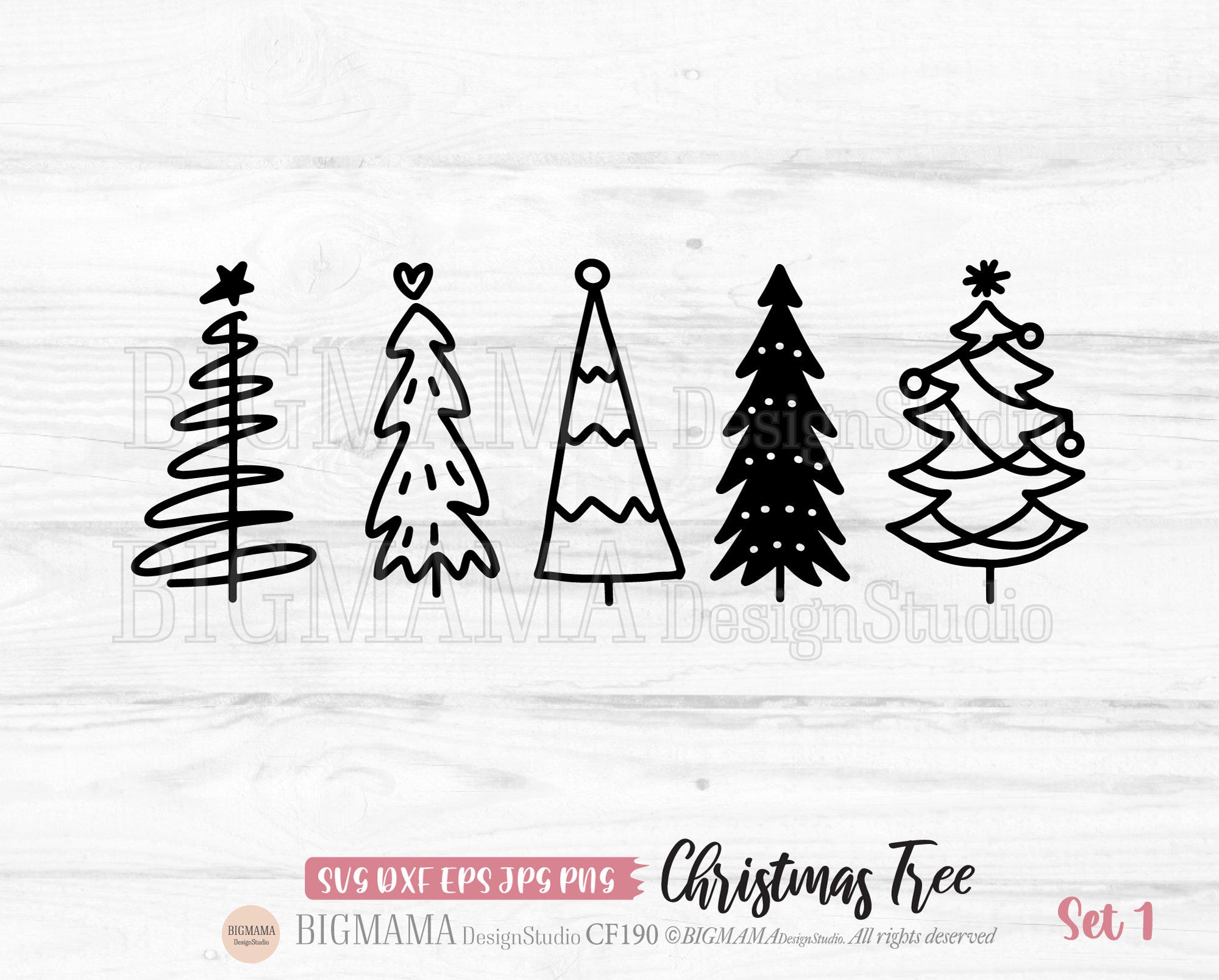 Christmas Tree SVG,Pine Tree,Svg bundle,Hand Drawn,Xmas,DXF,Shirt,Vinyl,PNG,Cut File,Cricut,Silhouette,Commercial use,Instant download_CF190