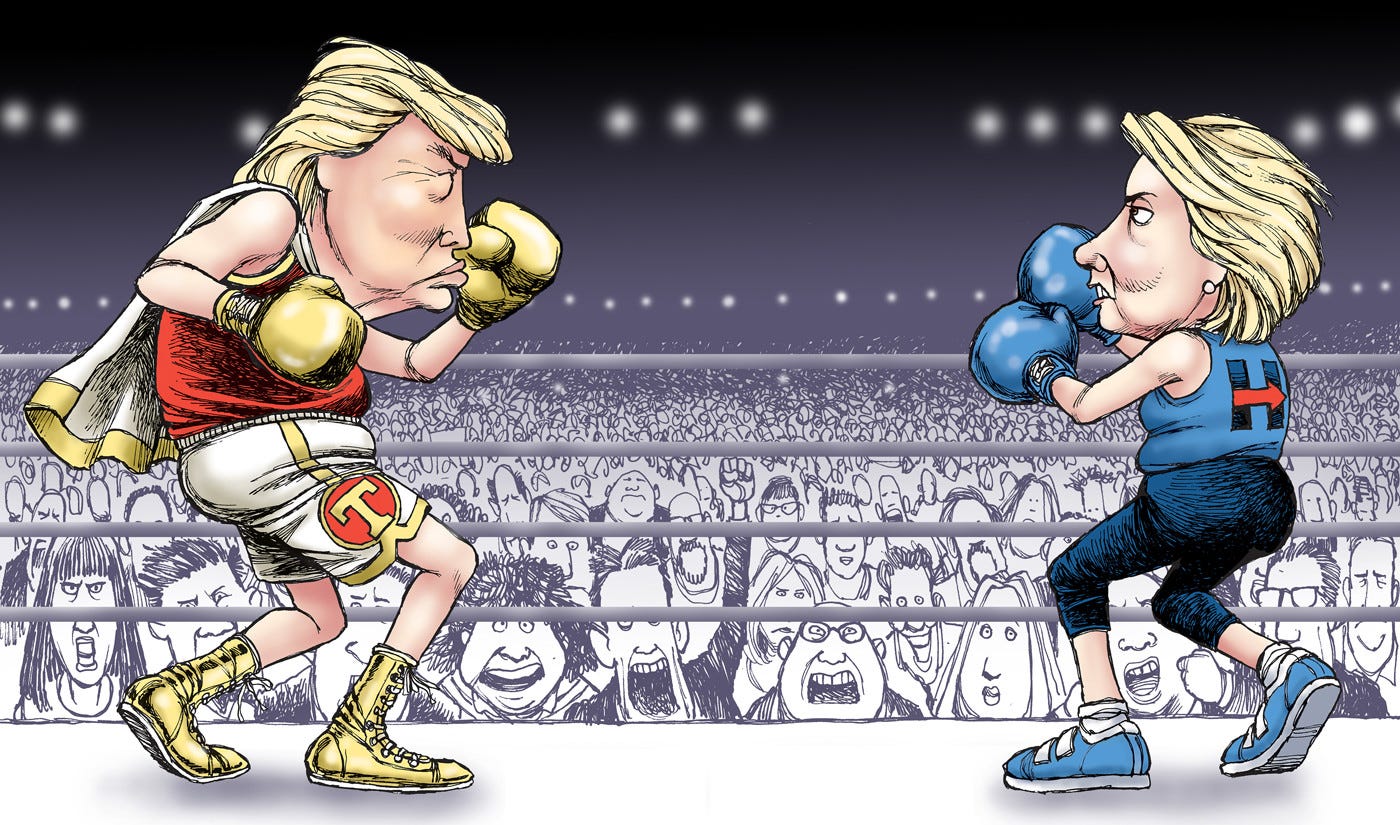《Round-by-round, our analysts say Clinton outpunched Trump》－ 洛杉磯時報