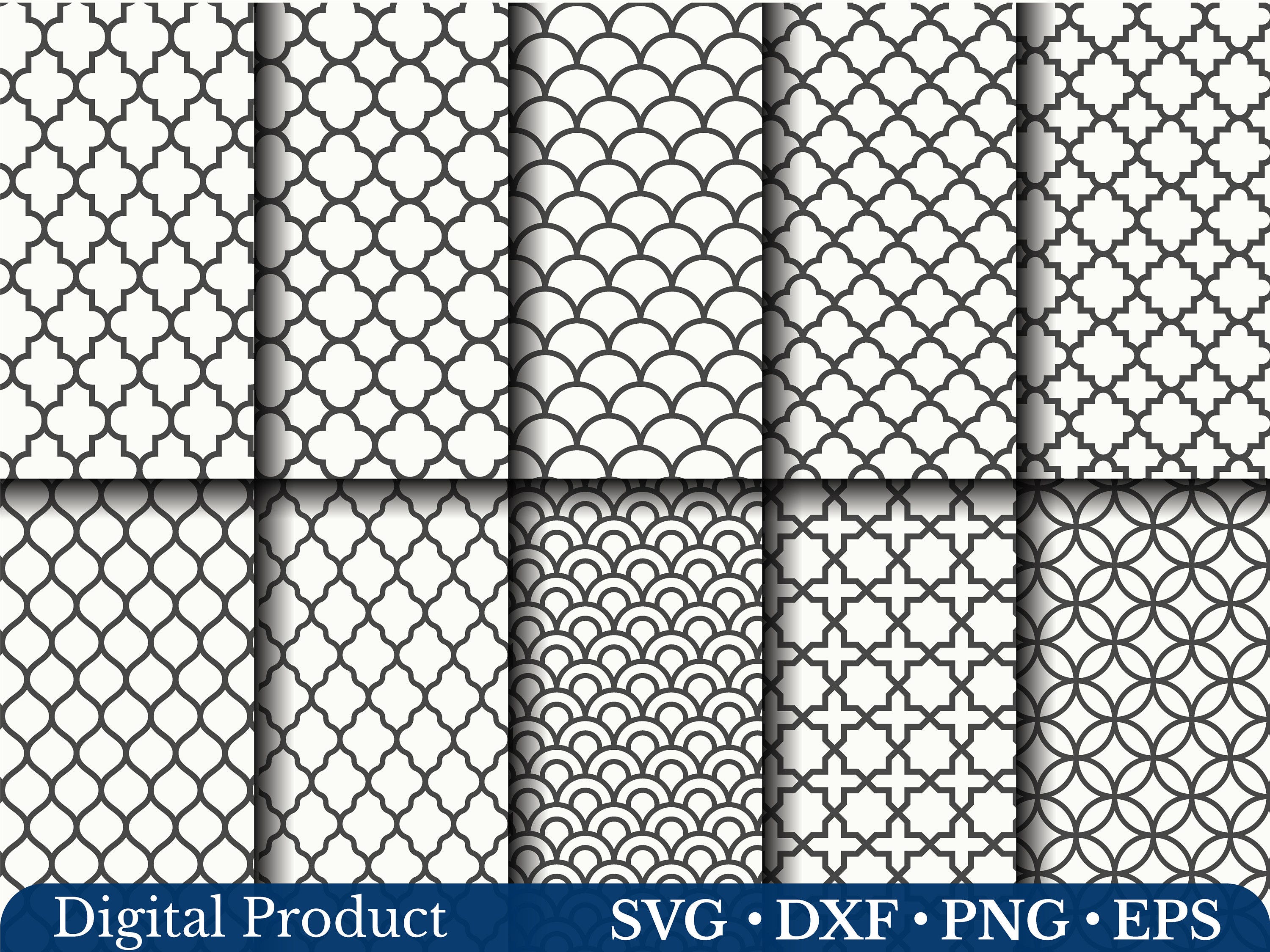 Geometric Seamless Pattern Svg,  Quatrefoil Pattern Svg, Fabric Pattern Png, Wave Pattern Svg, Classic Retro Pattern, Vintage Pattern Svg