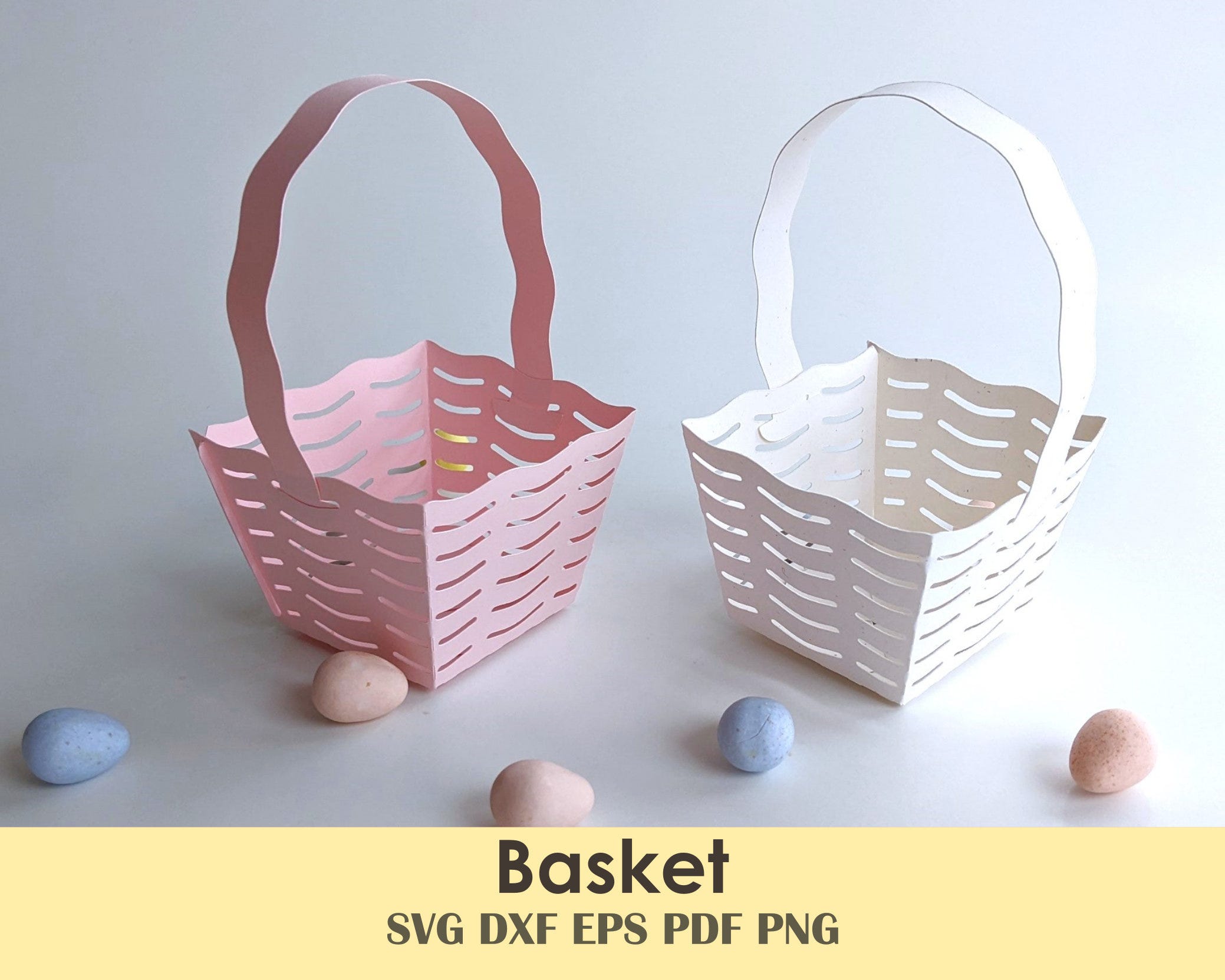 Basket SVG Template DIY | Classroom Treats, Party Favors, Treats | ~2.75" or Scale | No Glue Required