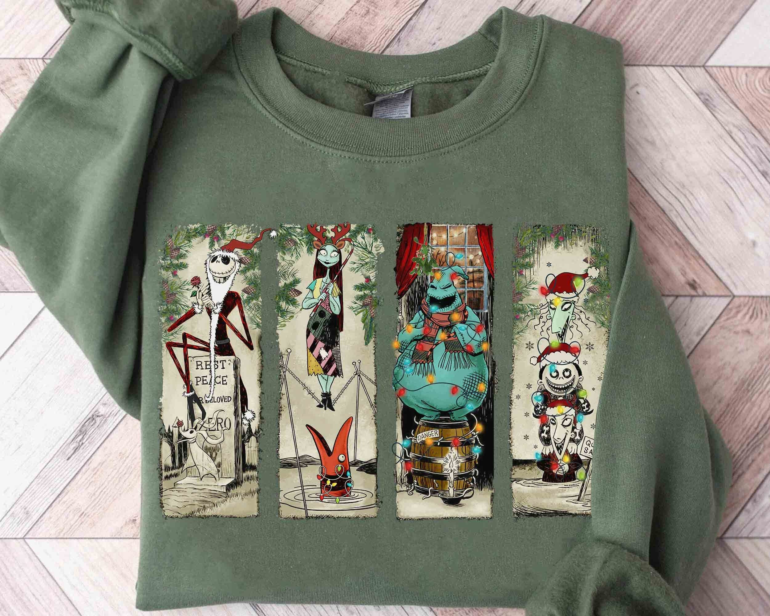 Retro Haunted Mansion The Nightmare Before Christmas Hoodie Sweatshirt, Disney Xmas Lights Unisex Tshirt, Disneyland Family Vacation Gift