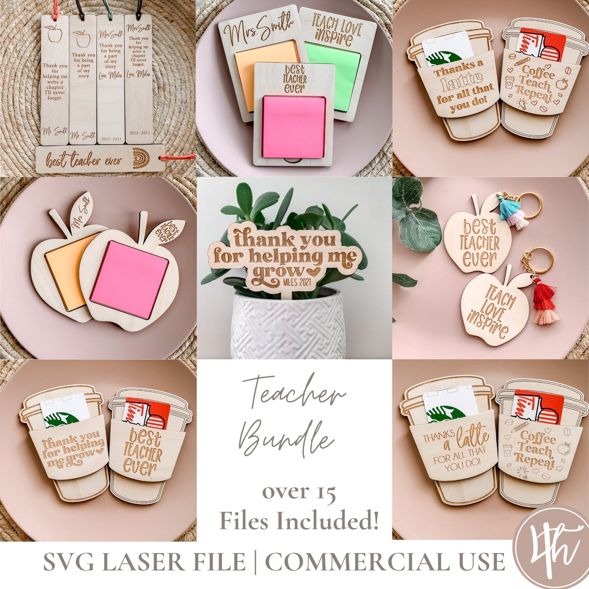 Teacher SVG Bundle 6 Products and 20 Total Designs| Teacher Gift SVG | Daycare worker svg | Laser Engrave Files | Glowforge SVG| Download
