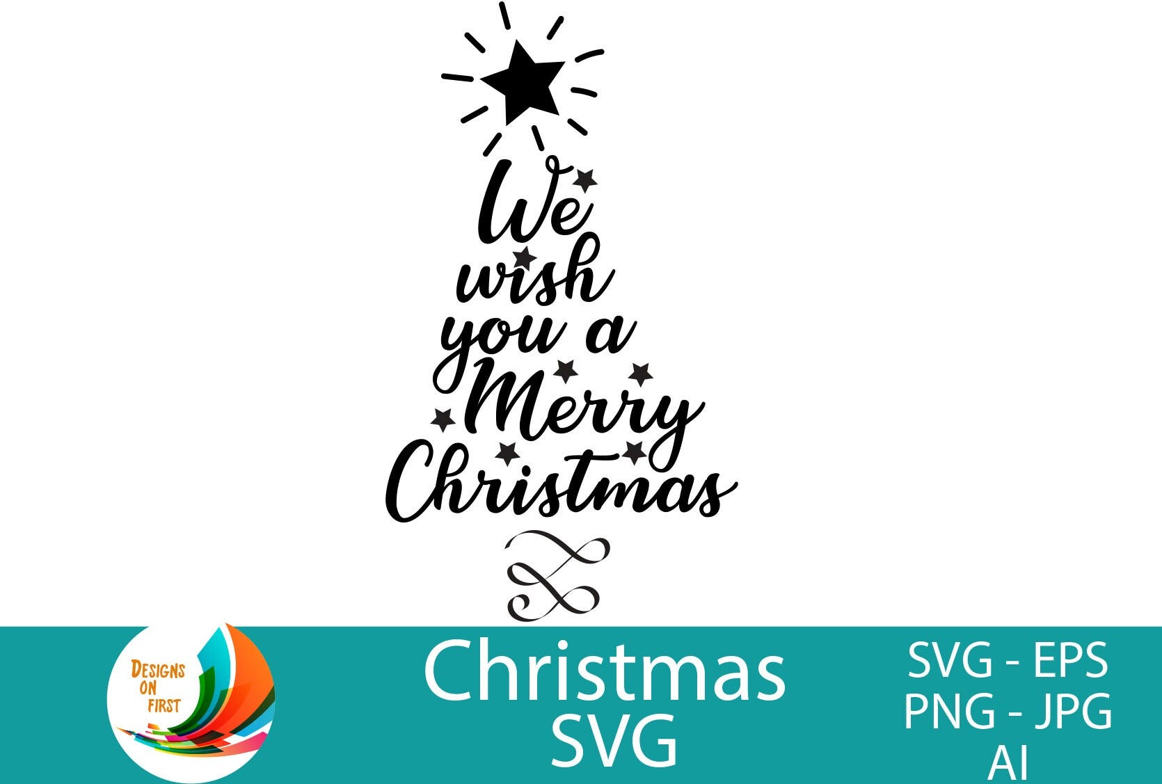 Christmas Tree Svg | We wish you a Merry Christmas svg | Merry Christmas svg | Digital cut file | Winter svg | Hand lettered