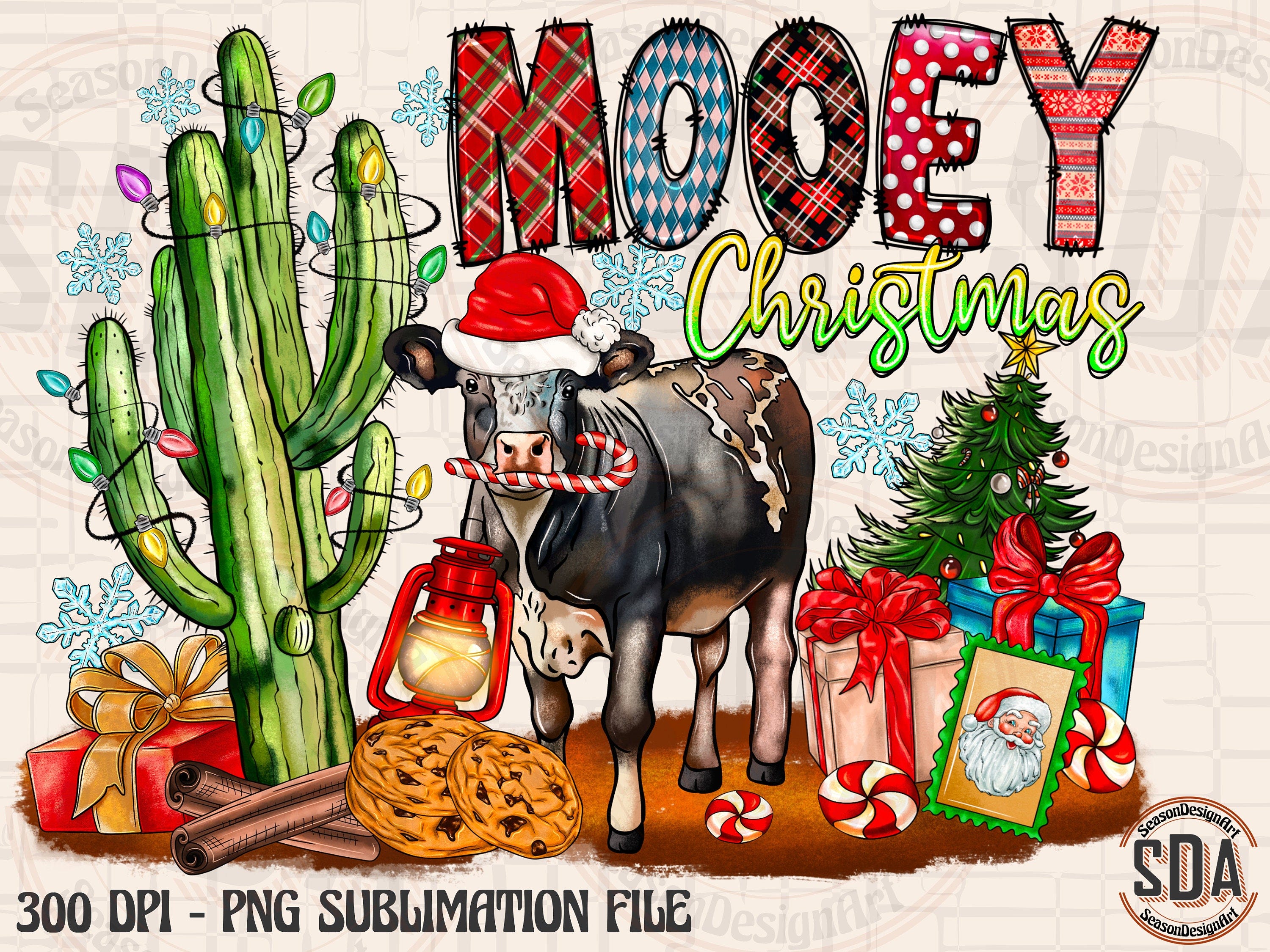 Mooey Christmas png sublimation design download, Christmas png,Christmas animal png, Cow, Christmas Cow png, Cactus, sublimate designs