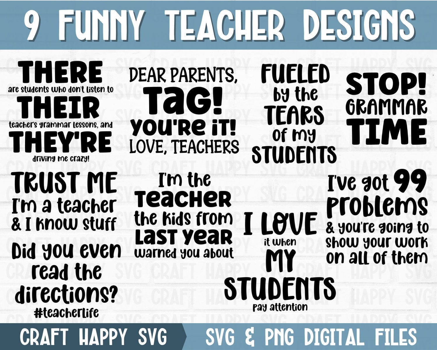 Funny Teaching SVG PNG Bundle | Teaching Quote Humor Svg | Funny Teacher Life Saying Svg | Teacher Gift | Cricut Cut File | Instant Download