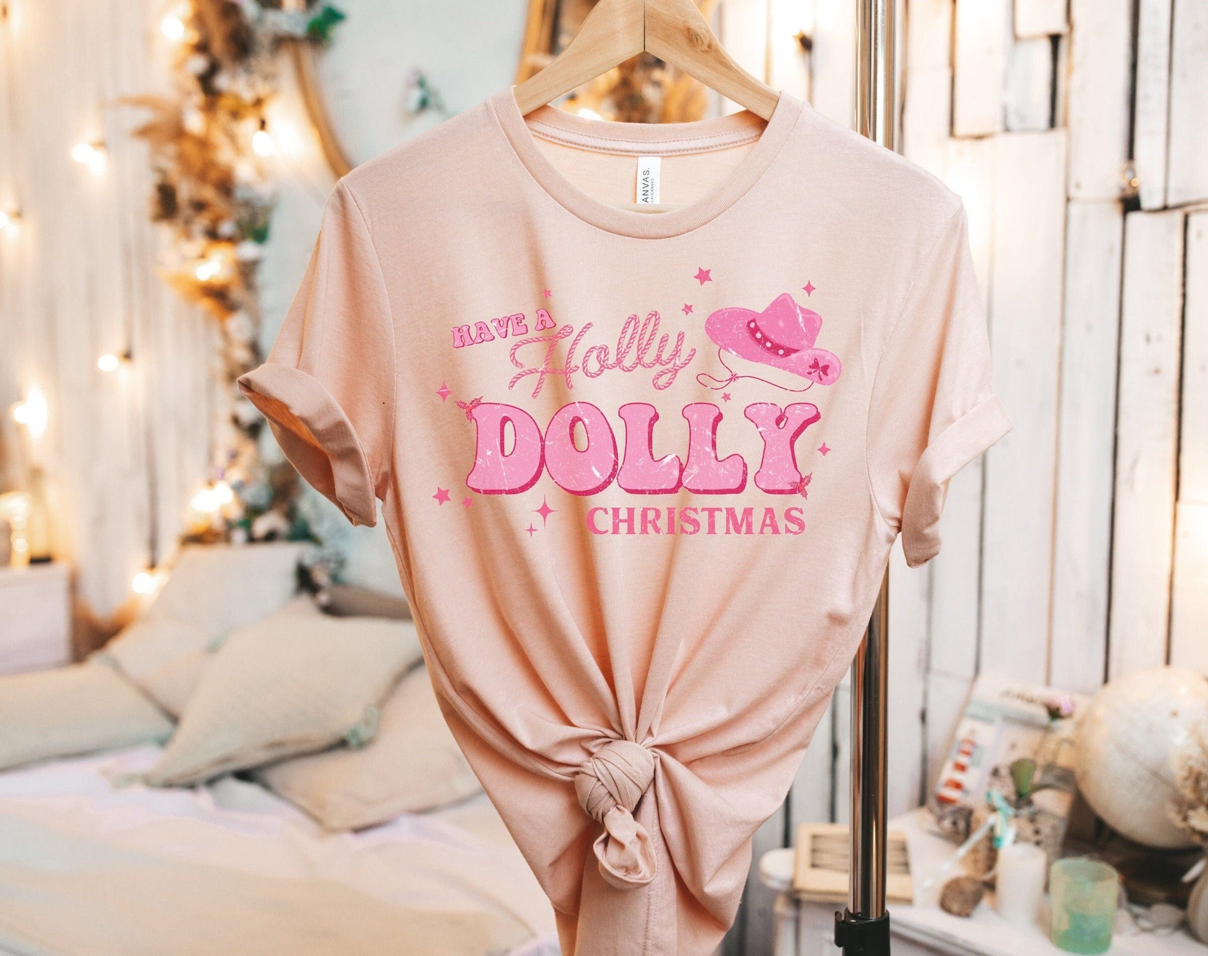 Have a Holly Dolly Christmas Shirt, Western Christmas Tshirt, Holly Dolly Christmas shirt, Cowgirl shirt, Holiday Sweatshirt, Pink Christmas
