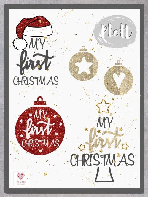 Happy 1st Christmas Card, Personalised Christmas Card For Girl Boy, First Christmas Card, Baby