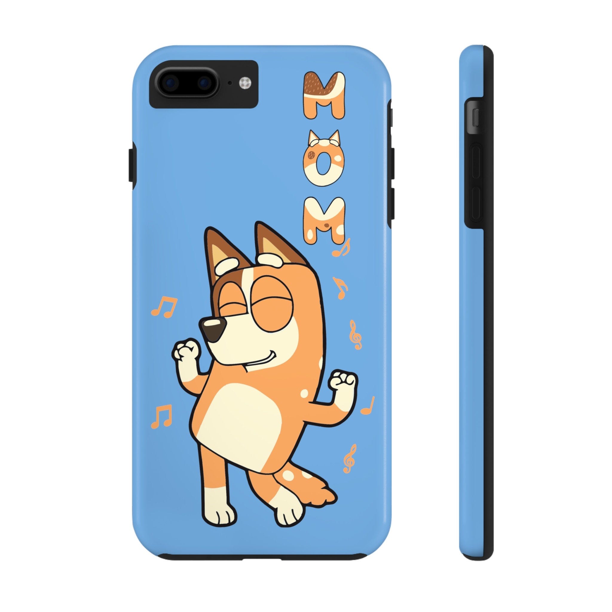 Bluey Mom dancing Chili Tough Phone Cases blue