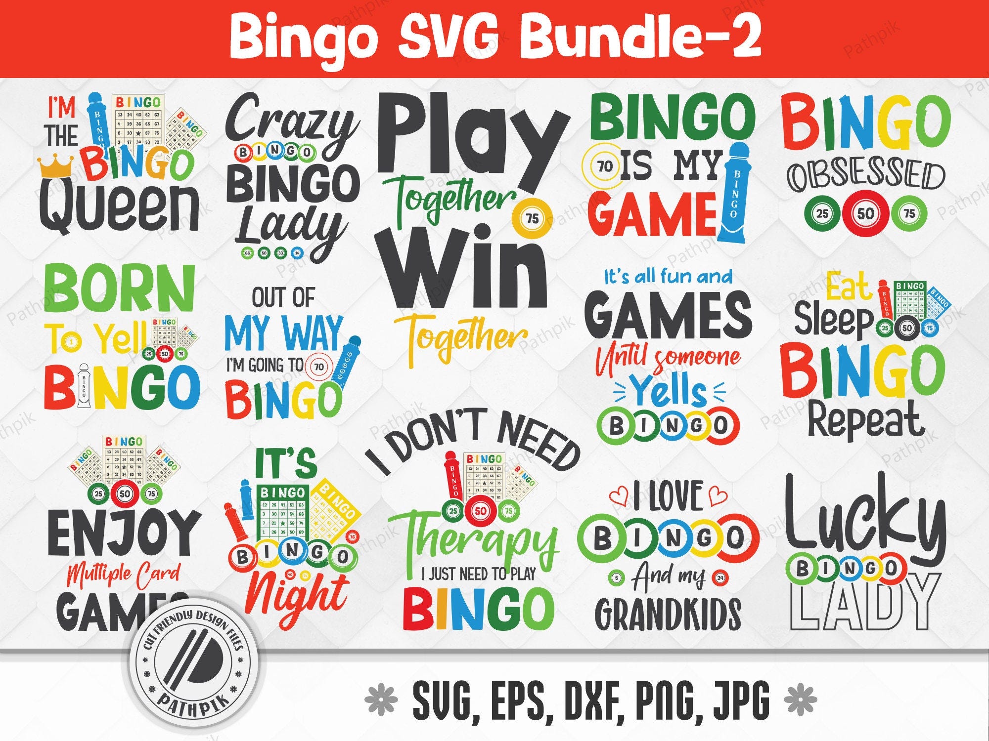 Bingo Games SVG Bundle 2, Bingo SVG Cut files for your crafting work