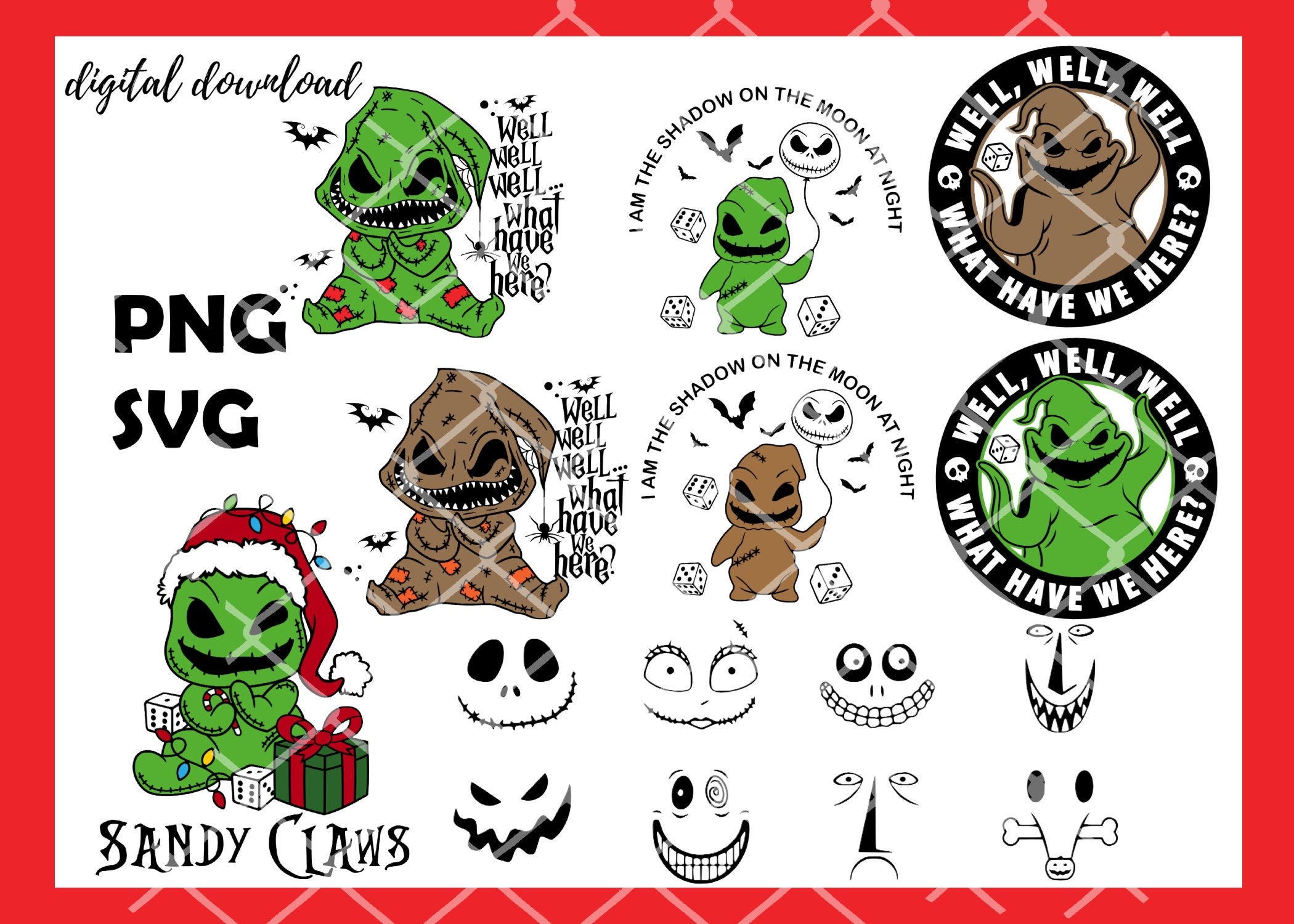 Oogie Boogie SVG and PNG Nightmare Before Christmas / Zip File