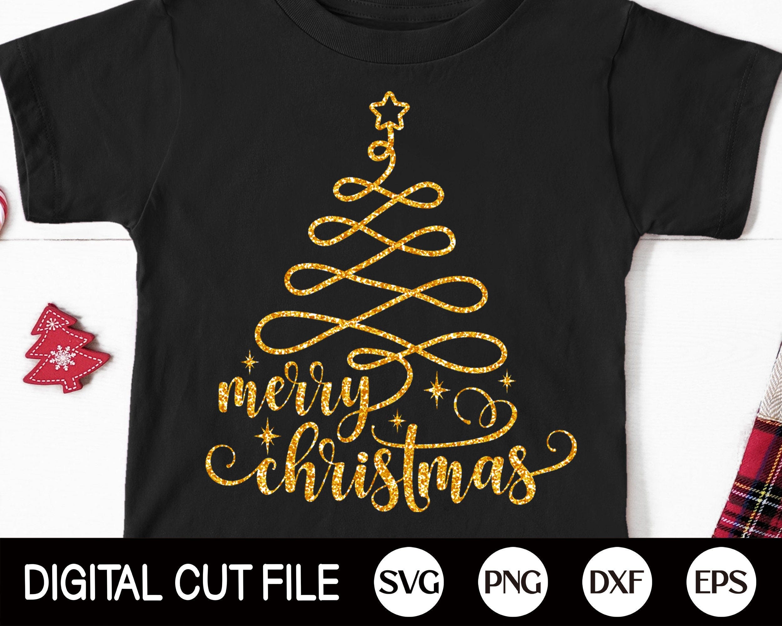 Merry Christmas Svg, Christmas Svg, Christmas Tree Svg, Christmas Tshirt, Xmas Tree Cut file, Holiday Shirt, Svg Files for Cricut