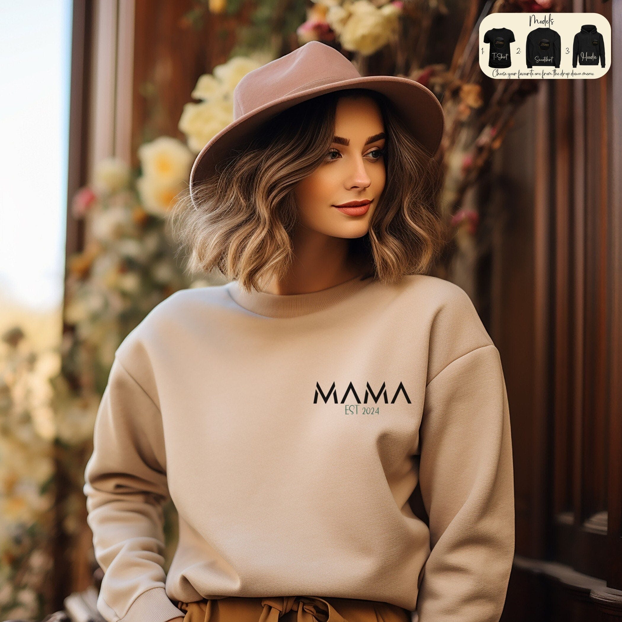 Personalised Mama Sweatshirt, Minimalist T-Shirt, Mother