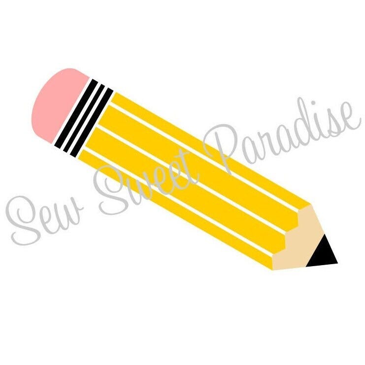 Pencil SVG, PNG, Pencil Clipart, Teacher, School, Digital Download, Cut File, Sublimation, Clip Art (includes svg/png/dxf file formats)