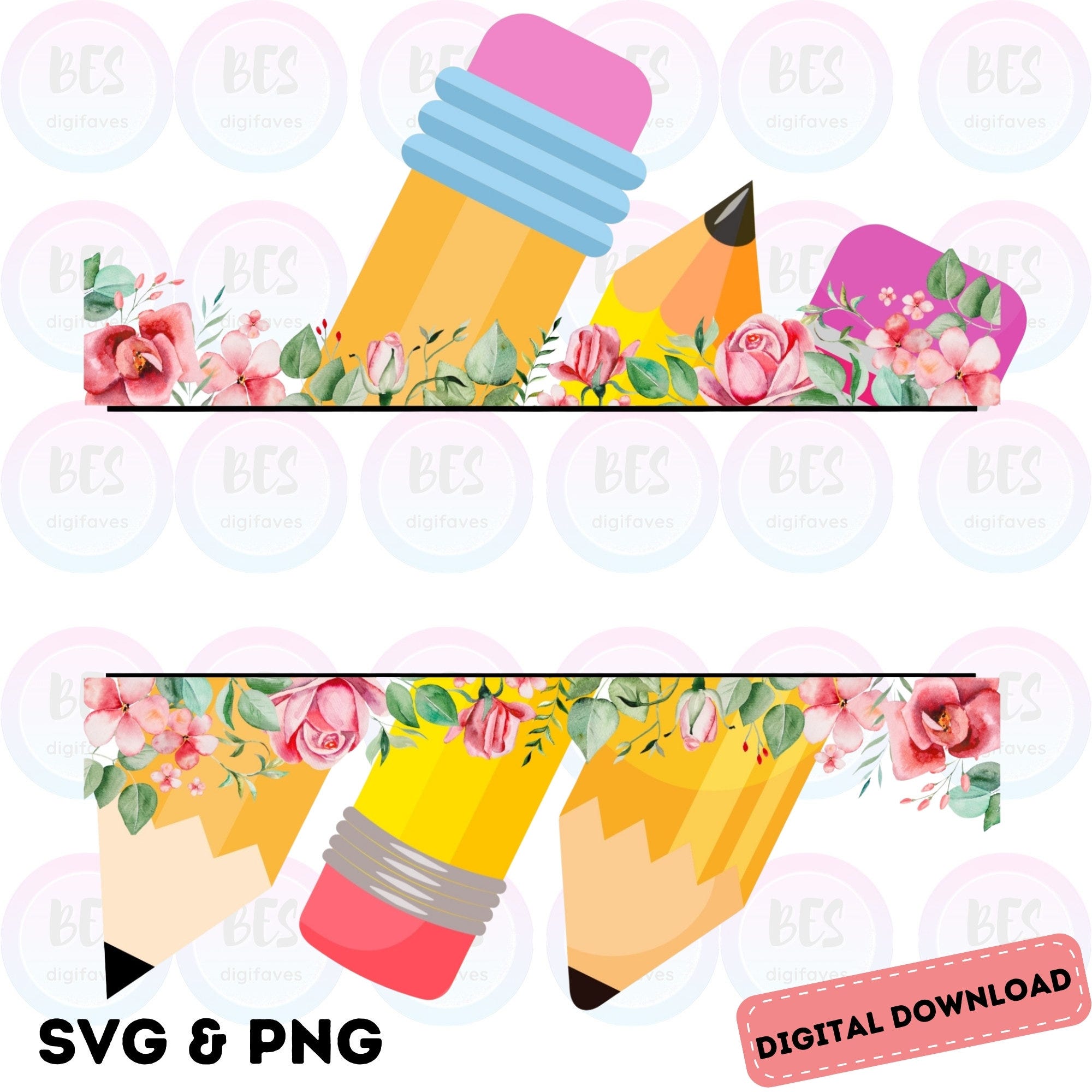 Teacher SVG, Pencil Name Frame SVG, PNG, School, Instant Download, Cut File, Back to School