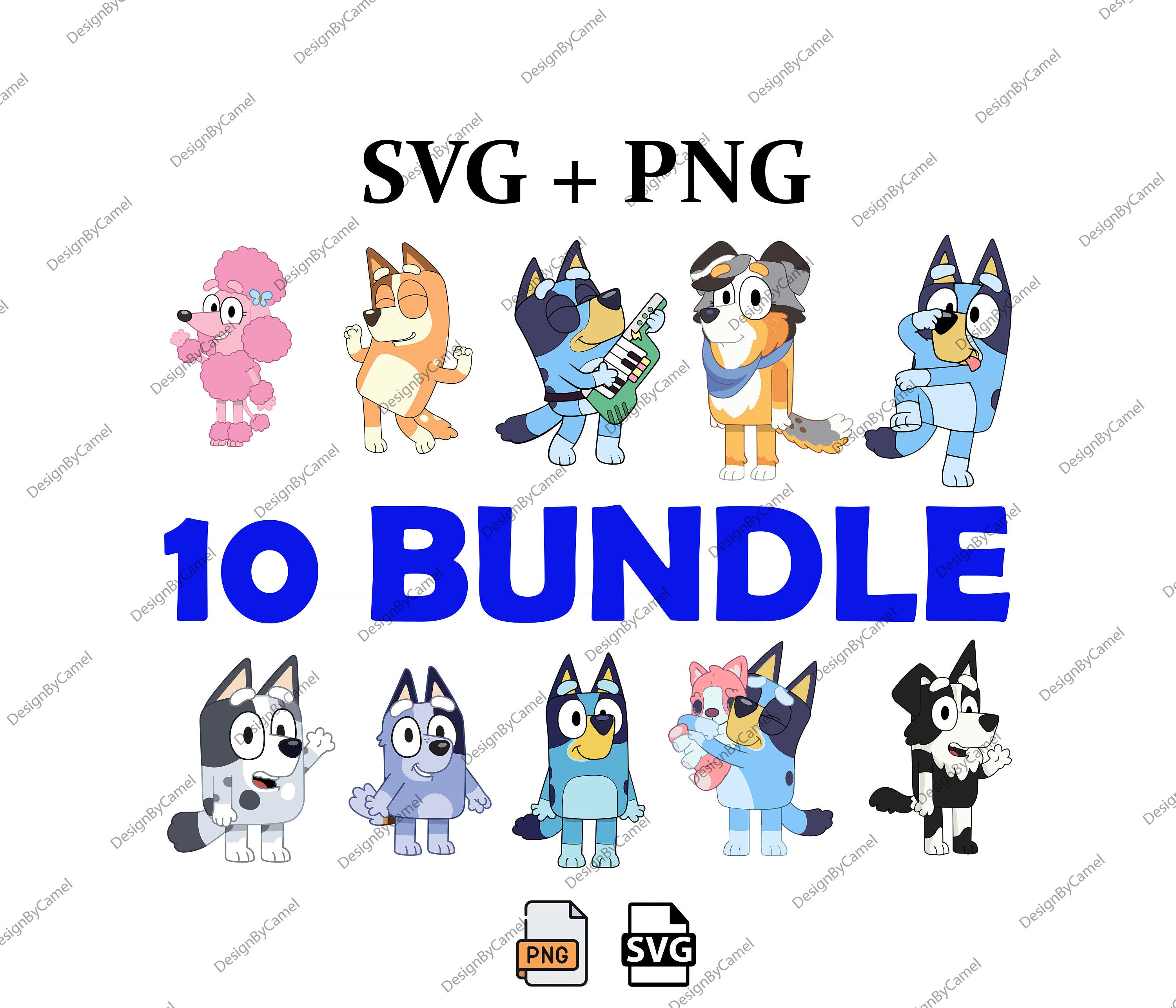 Bluey Dog Bundle Png, 10 Bluey Dog Png, Bluey FriendsPng, Bluey Bingo, Png For Shirts, Png, Clipart png, Digital Download