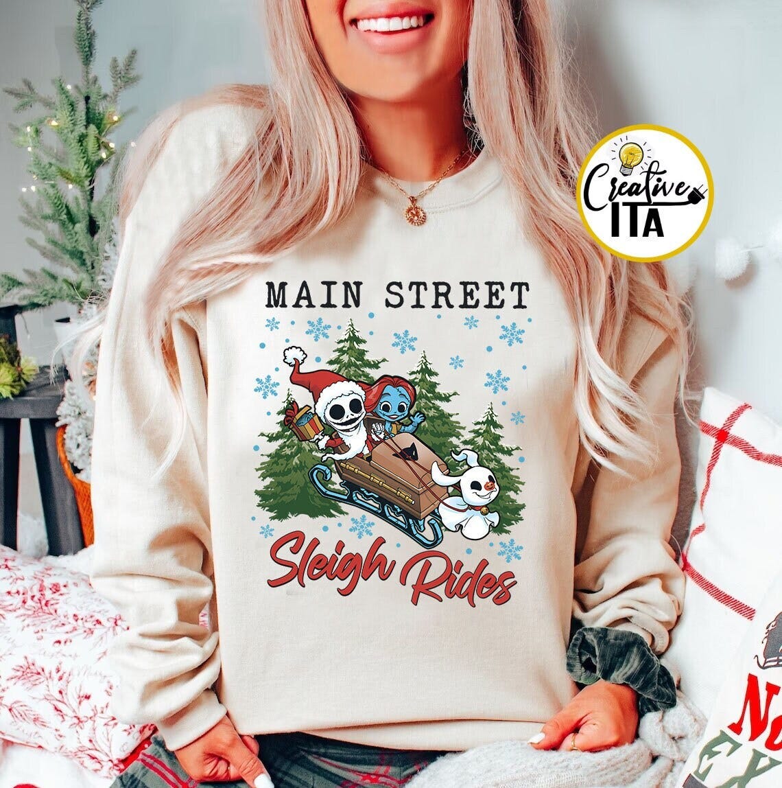 Nightmare Before Christmas Sleigh Rides Sweatshirt, Disney Christmas shirt, Mickey