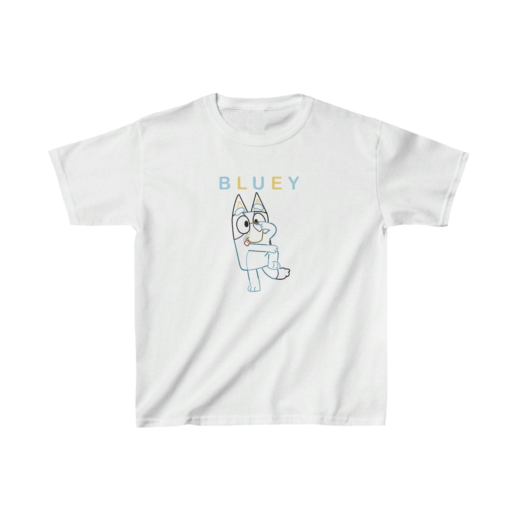 Bluey Outline Kids Heavy Cotton Tee