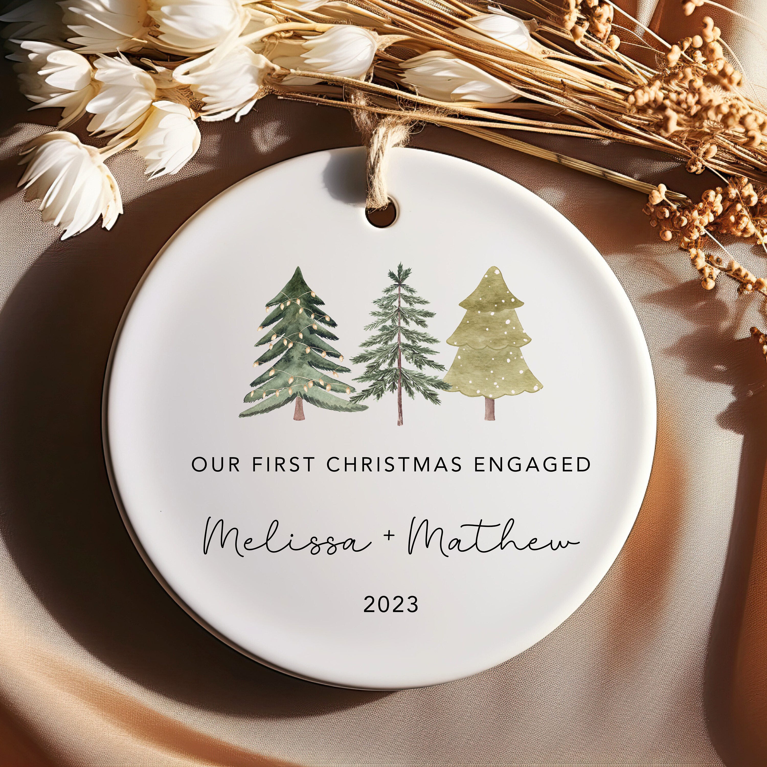Our First Christmas Engaged Ornament, Engaged Christmas Ornament. Custom  Engagement Keepsake. Personalized First Christmas Engaged Ornament