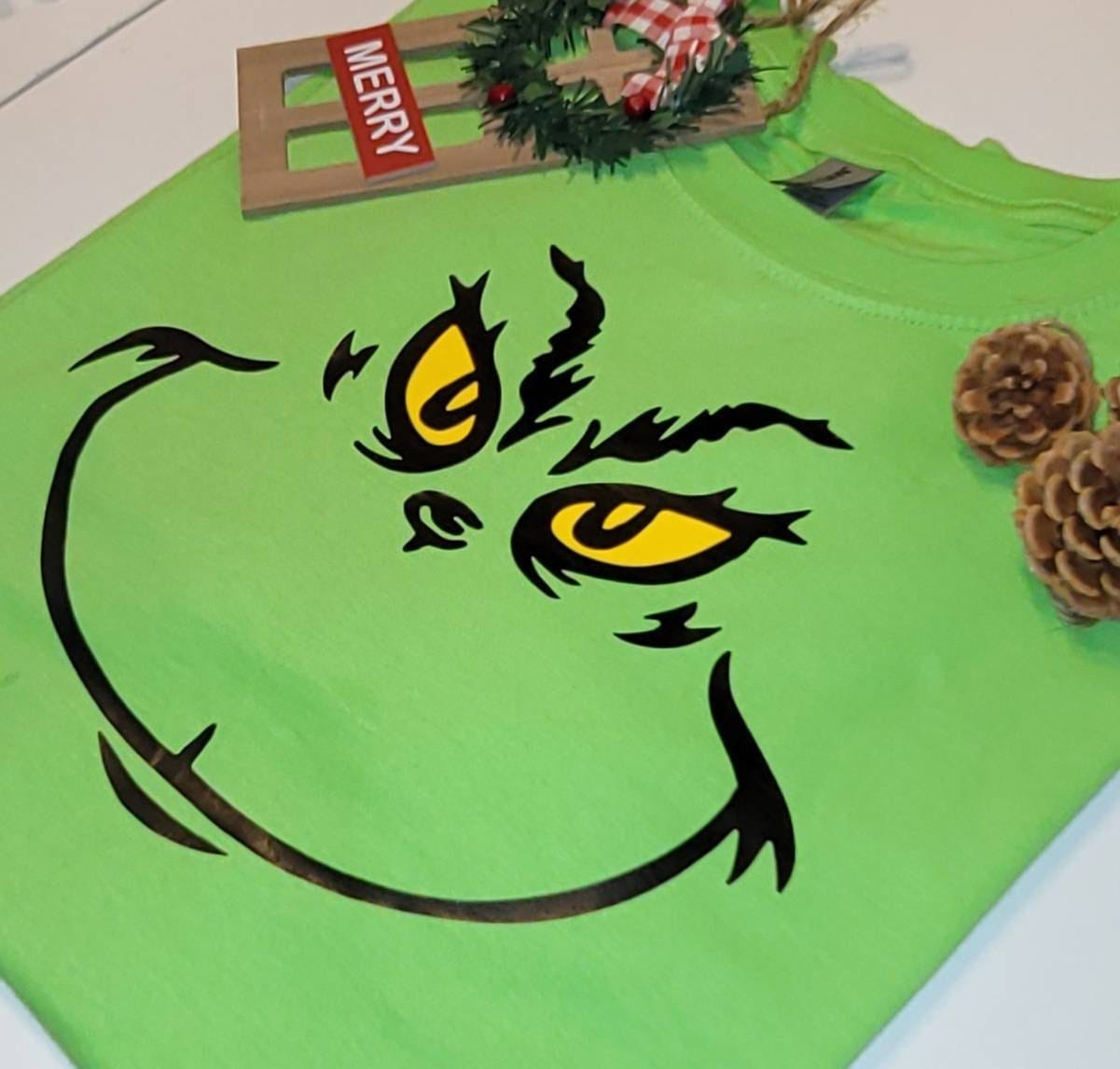 Grinc Shirt, Vinyl Grinc Shirt, Soft Tee, Grinc Face, Christmas Shirt, Grinc, Lime Shirt, Unisex Grinc Shirt, Holiday Shirt, Adult Tee