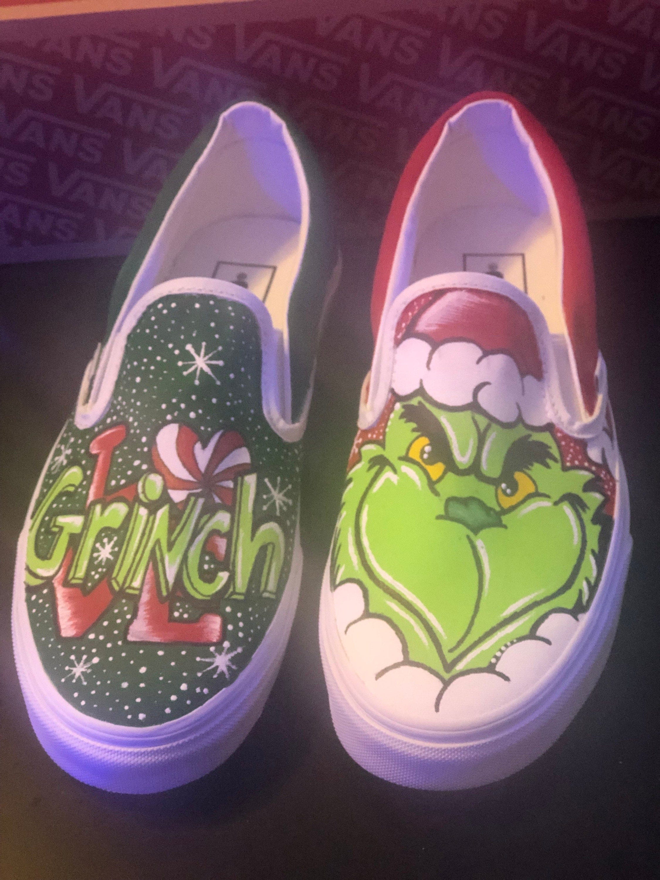 Grinch Shoes | Grinch | Christmas | Grinch Custom Shoes | Christmas Grinch Shoes | Christmas Gifts | Grinch Vans | Custom Shoes