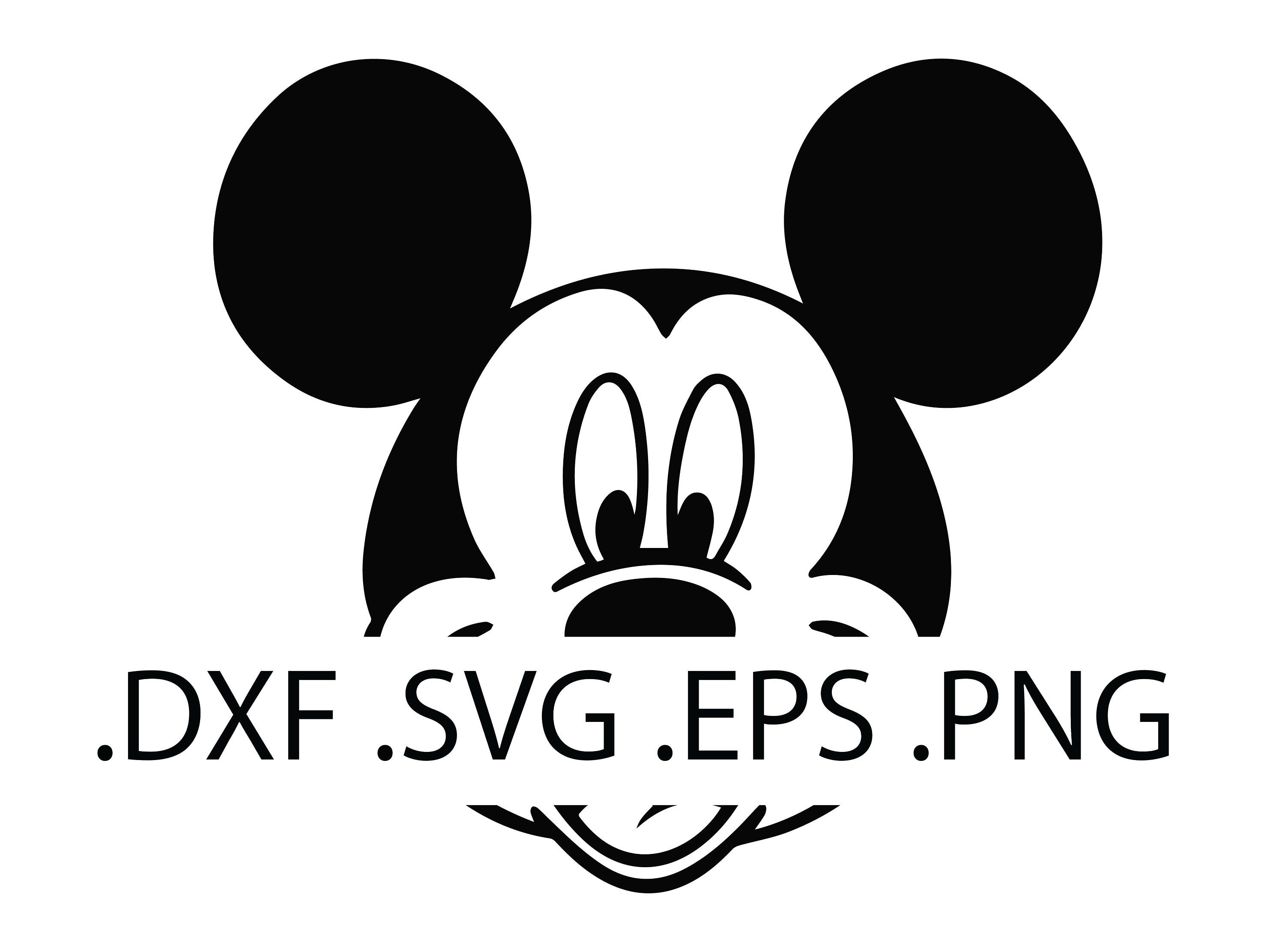 Mickey Mouse Face - Digital Download, Instant Download, svg, dxf, eps & png files included!