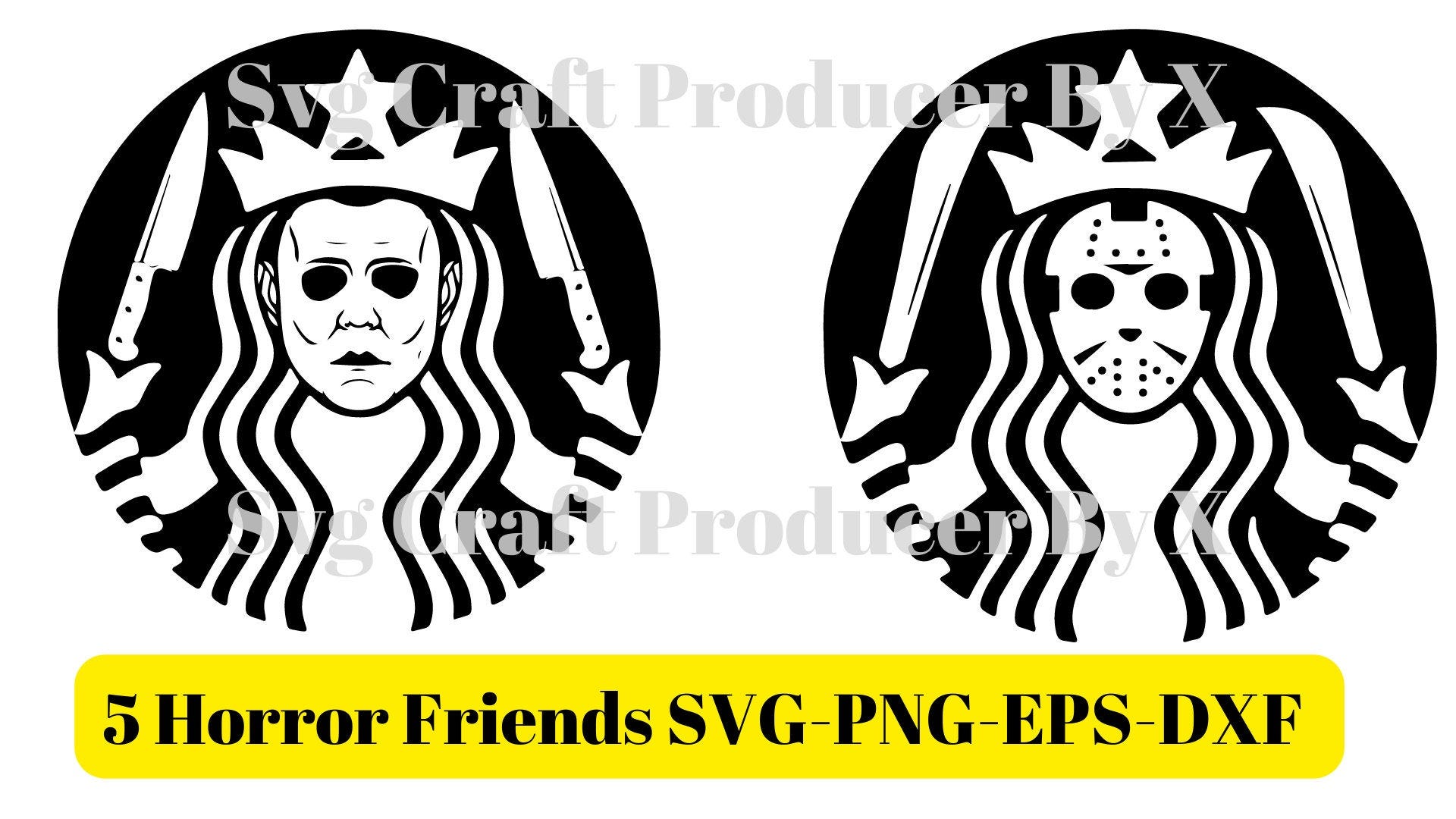 Jason Horror Starbucks Friday the 13th SVG,PNG Horror Friends SVG Horror Movie Squad Goals Michael Myers