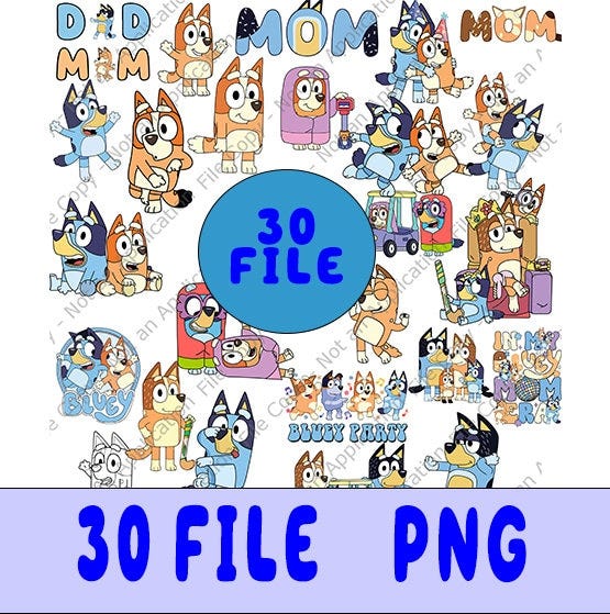 30 png Designs Blue Dog Png Mega Bundle, Blue Dog Birthday Png Sublimation, Blue Dog Family Png Clipart Sublimation Digital Download