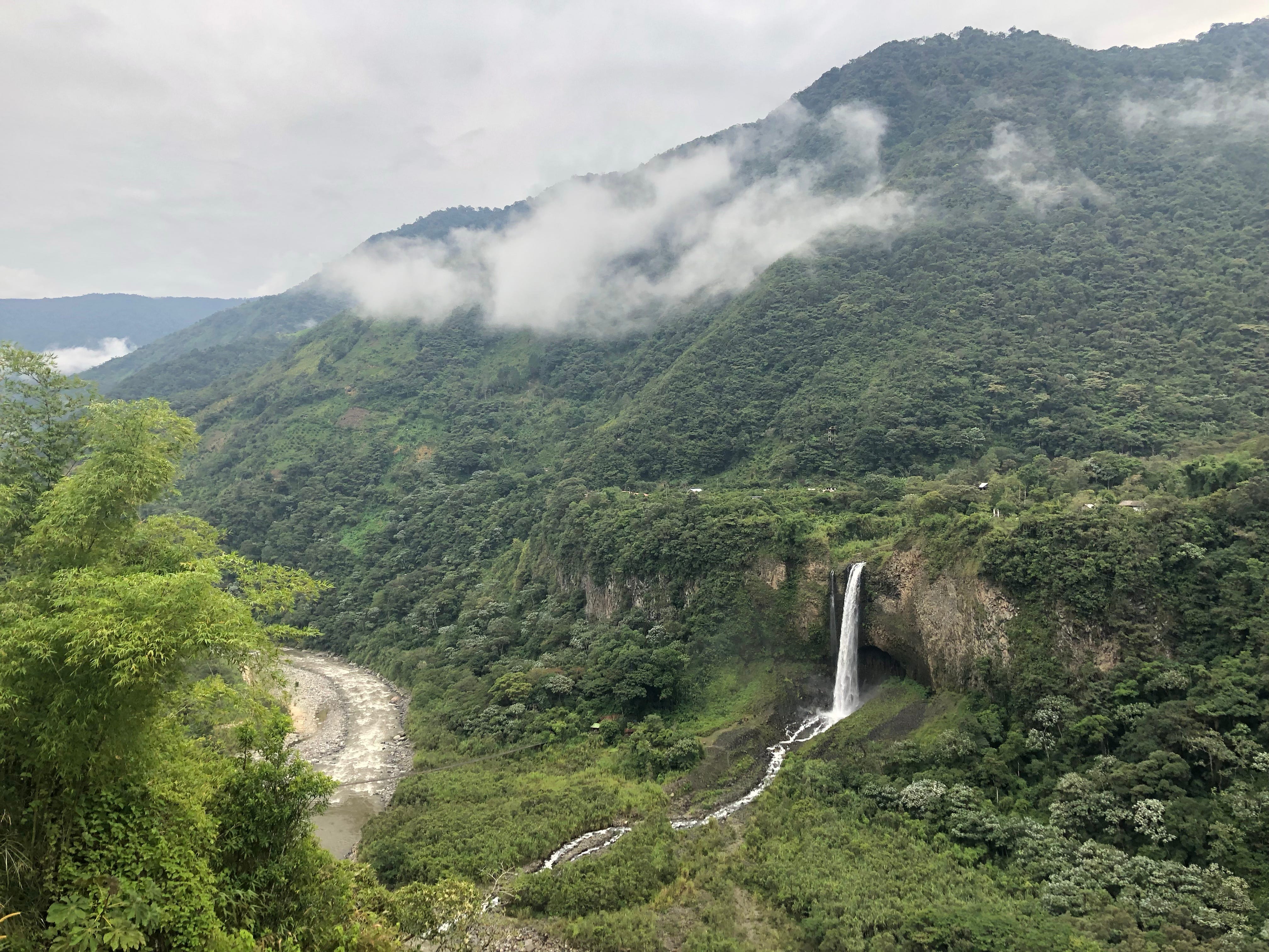 A big waterfall along the way.