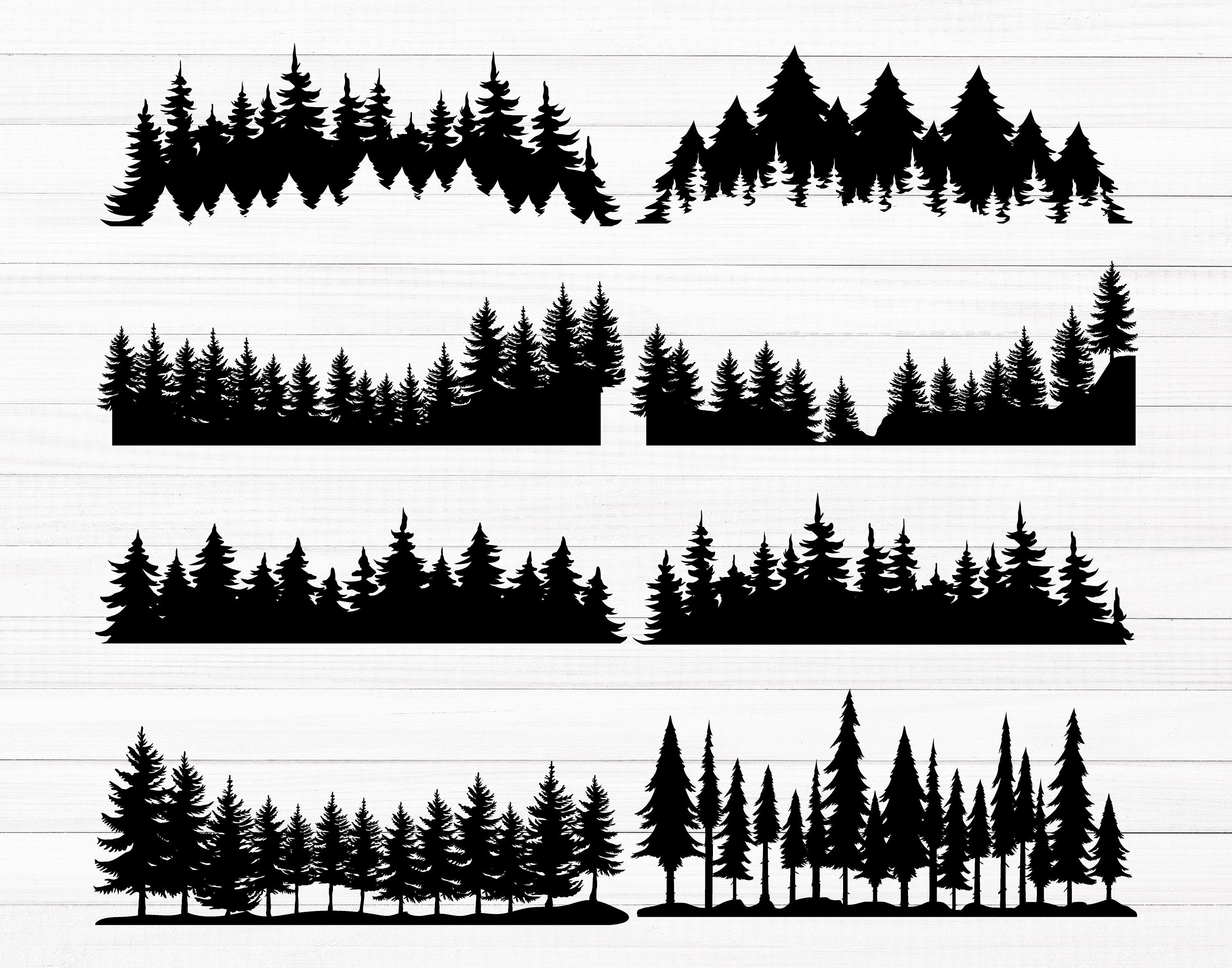 Forest Svg Bundle, Pine Trees Svg, Pine Forest Svg, Christmas Tree svg, Tree silhouette svg, Pine Tree Clipart, Tree Cut Files for Cricut