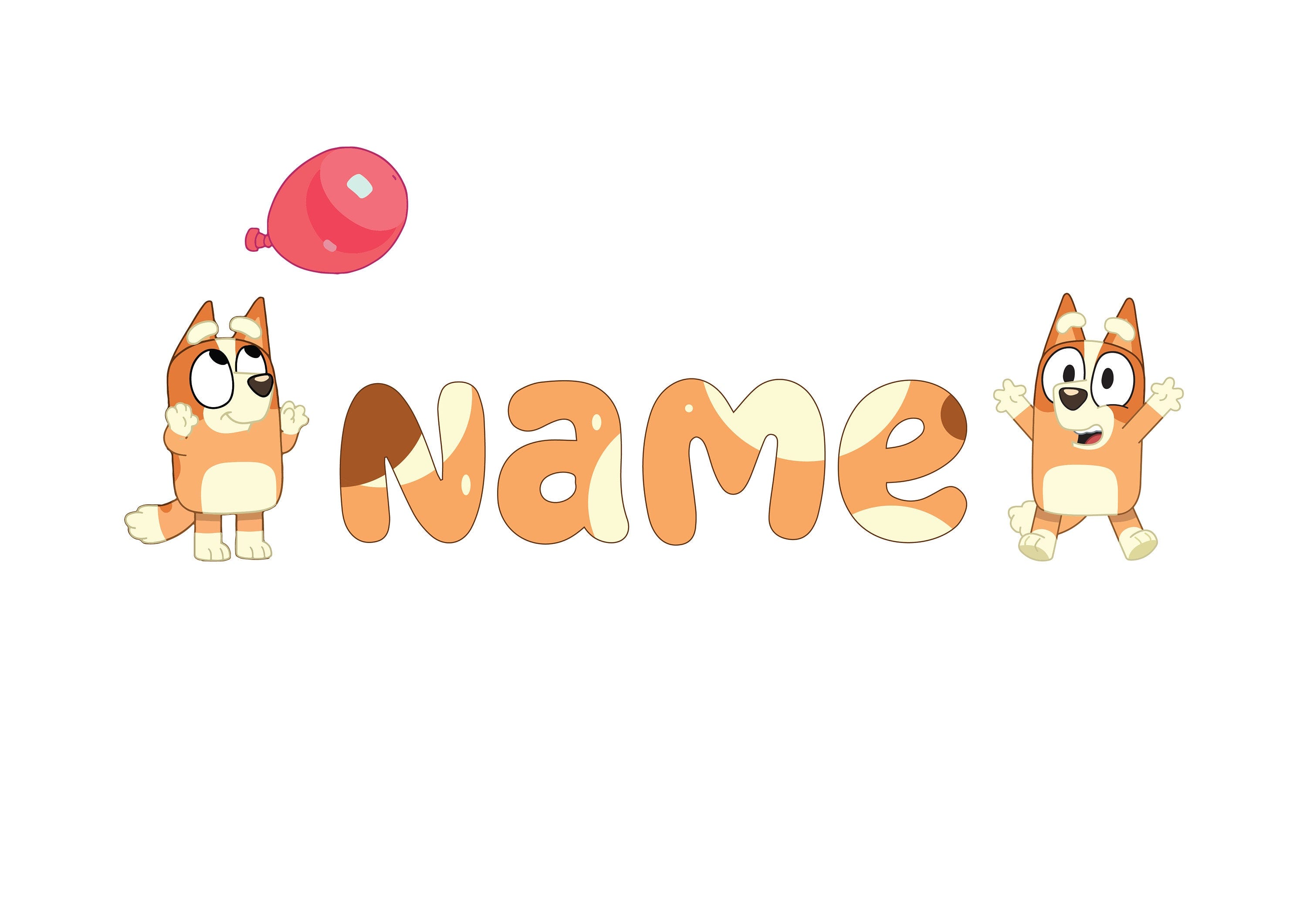 Bluey personalized png and svg file, Bluey and Bingo