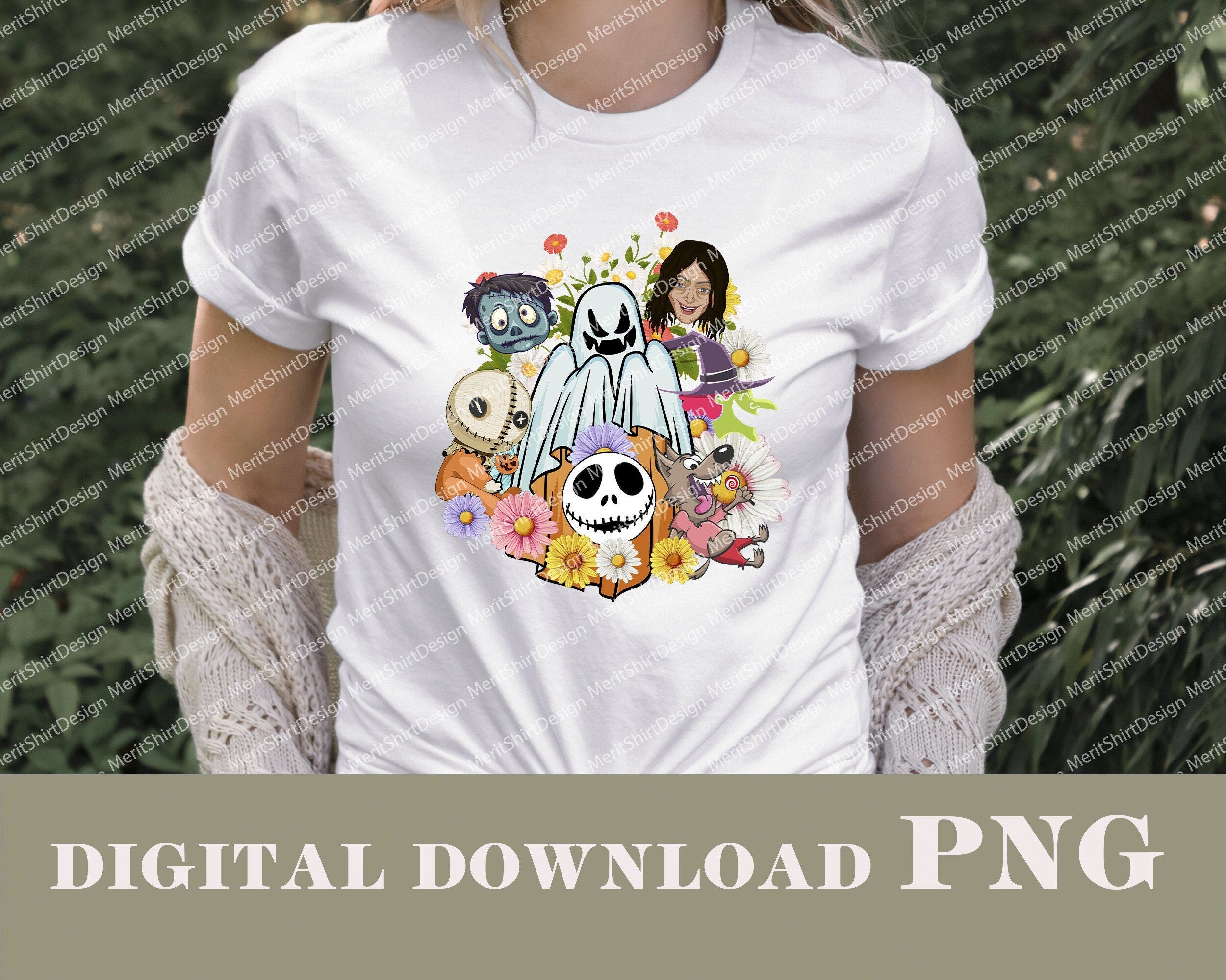 Nightmare Before Christmas Floral PNG File, Jack Skellington Png, Horror Movie Png, Horror Character Png, Halloween Png, Instant Download