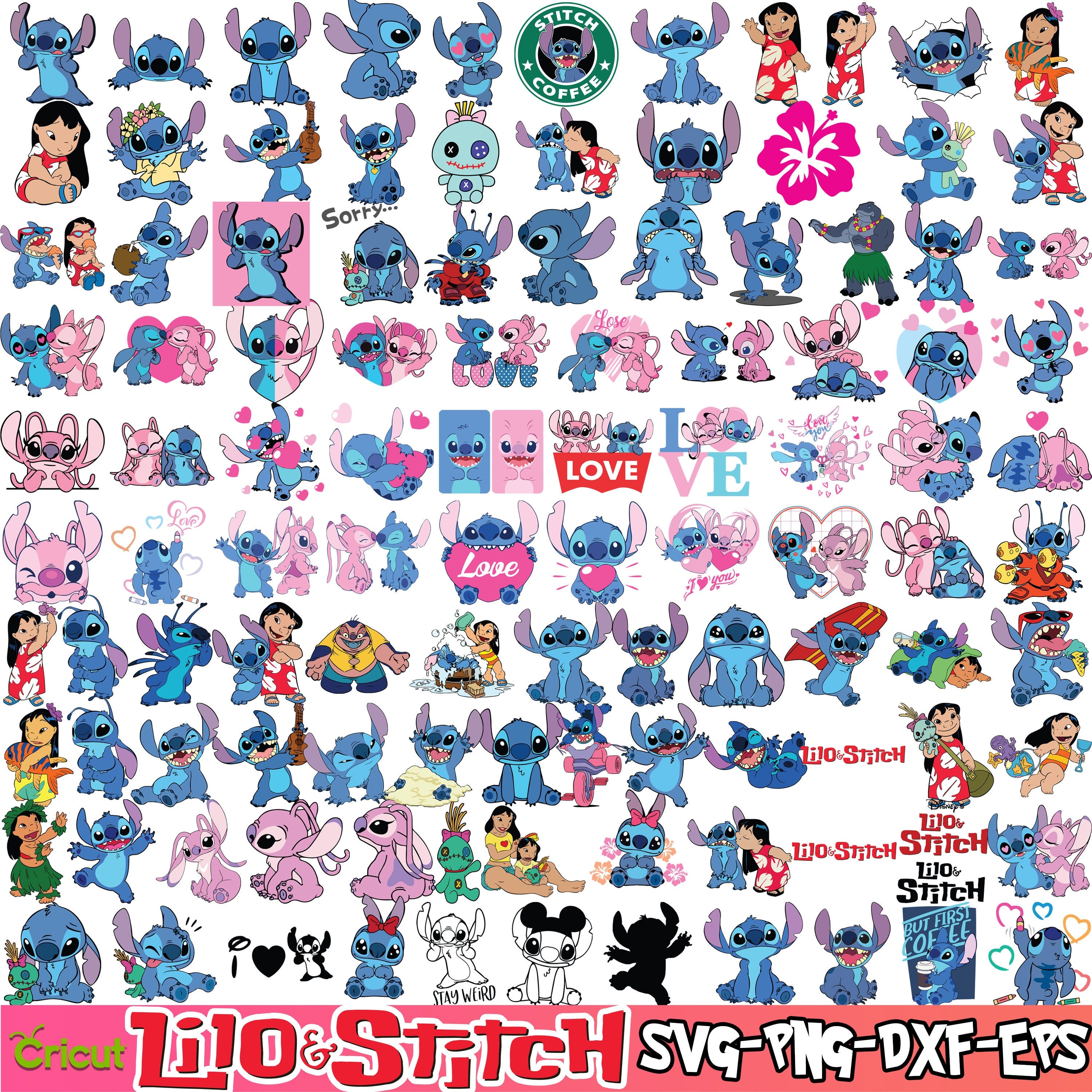 440+ Lilo and Stitch Layered Bundle Files | Clipart, Cricut, silhouette, Vector Cut Files | lilo and stitch clipart png | 110+ Unique Design
