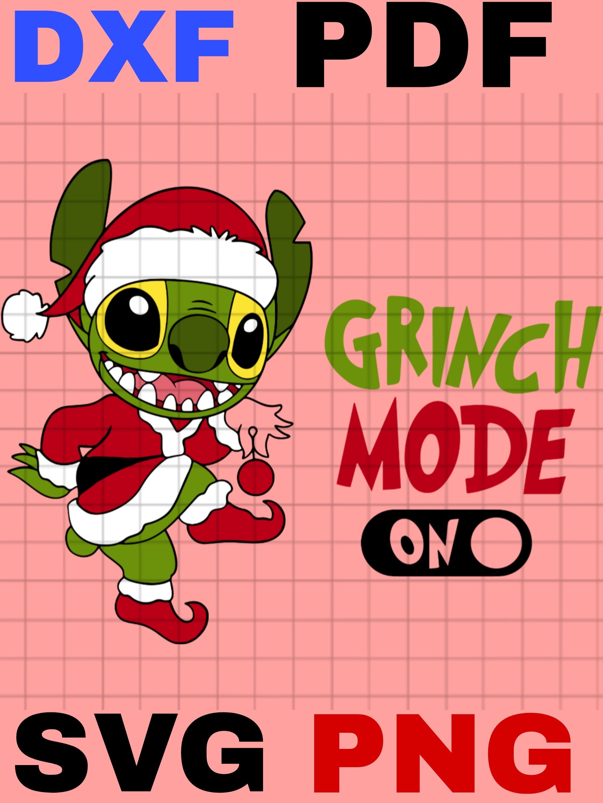 Santa Stitch Christmas Mode On Svg Png, Layered Xmas Stitch Svg, Holiday Stitch Png, Svg Files For Cricut, Instant Download