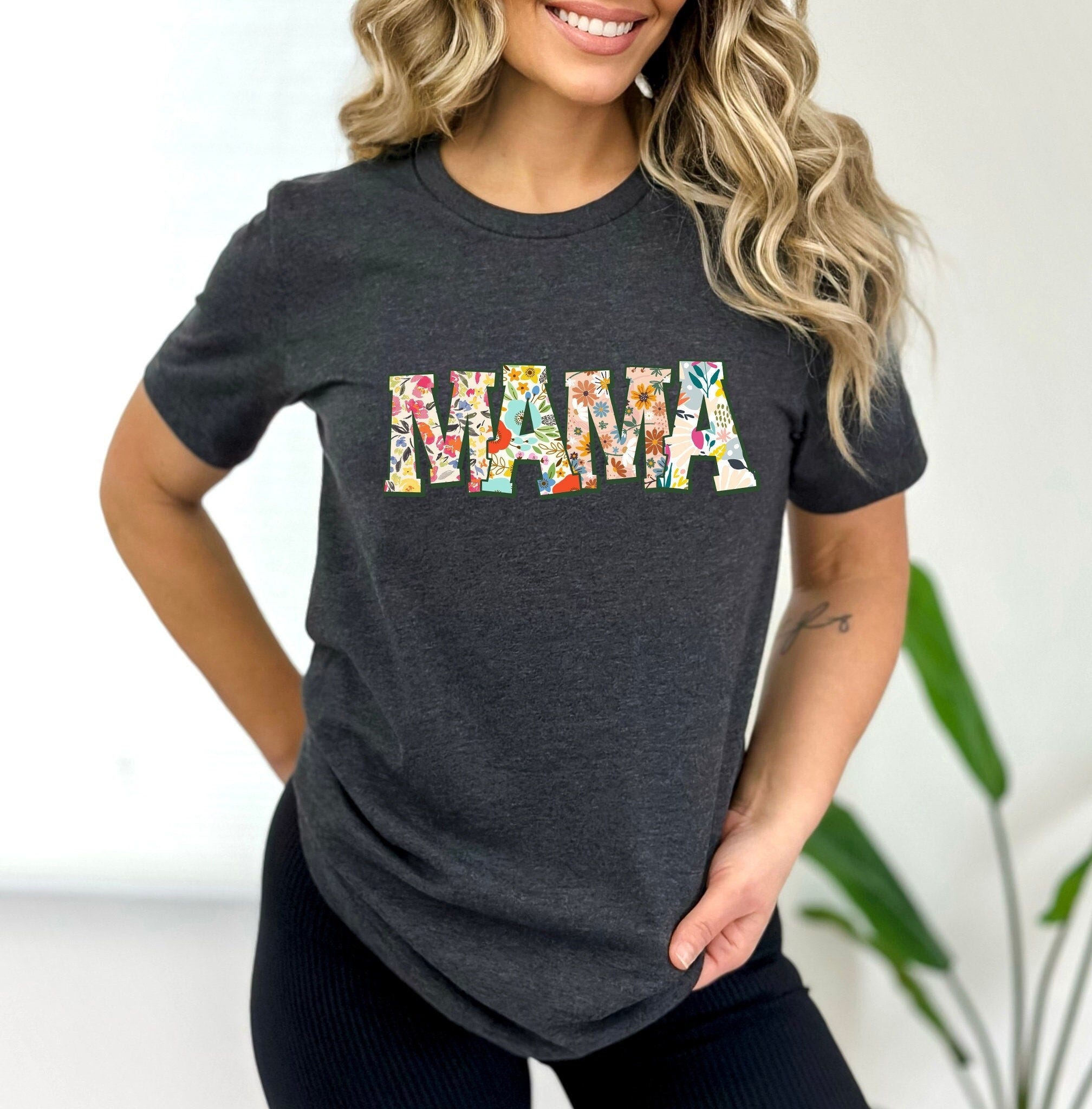 Retro Flower Mama T-shirt, Shirt for Mom for Mother