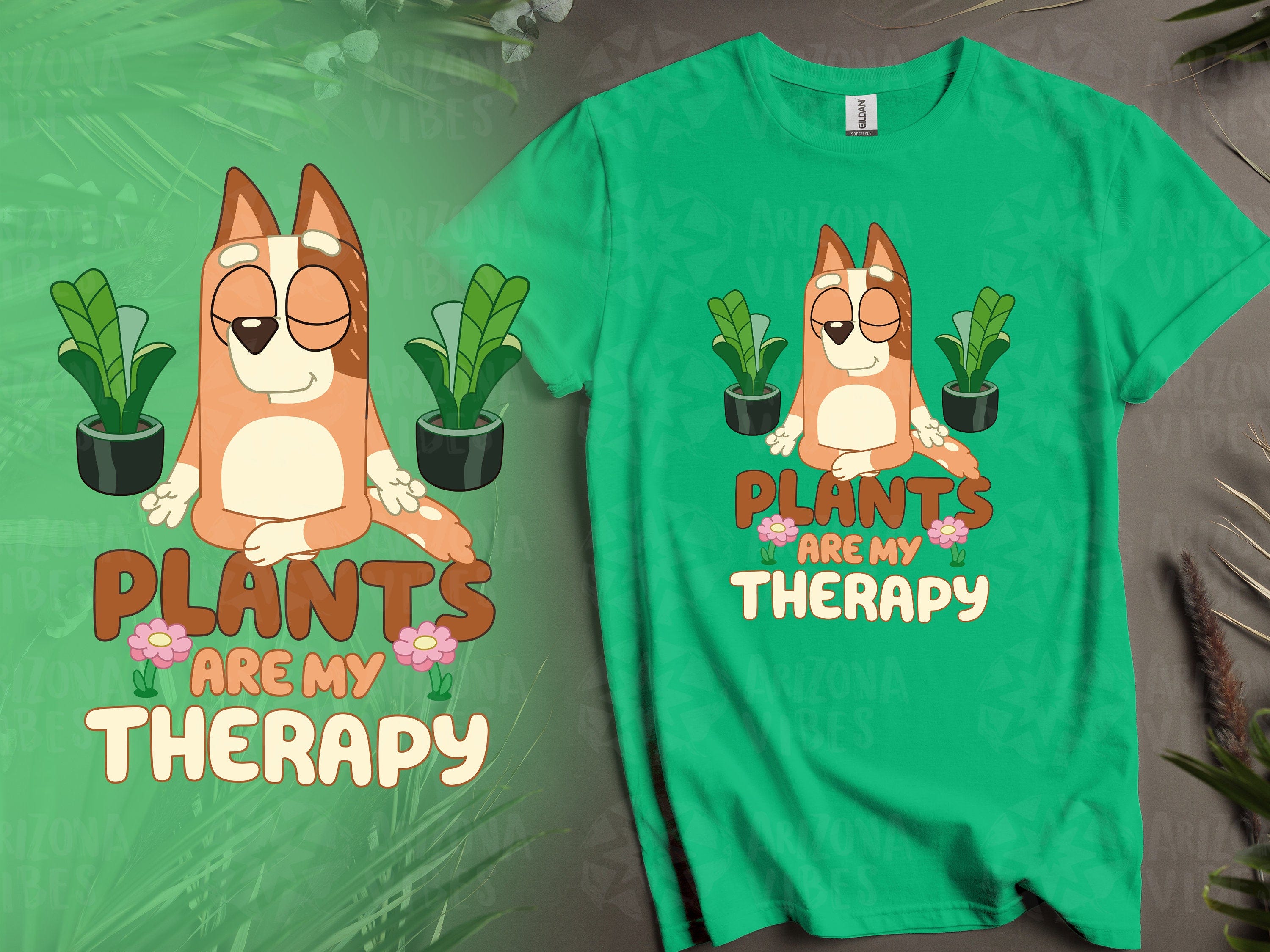 Bluey Plants are my therapy, Bluey Mom, Meditation, Chilli Mom Shirt, t shirt plants Funny, Bluey Cartoon Shirt, Bluey Gift, Relax, Yoga