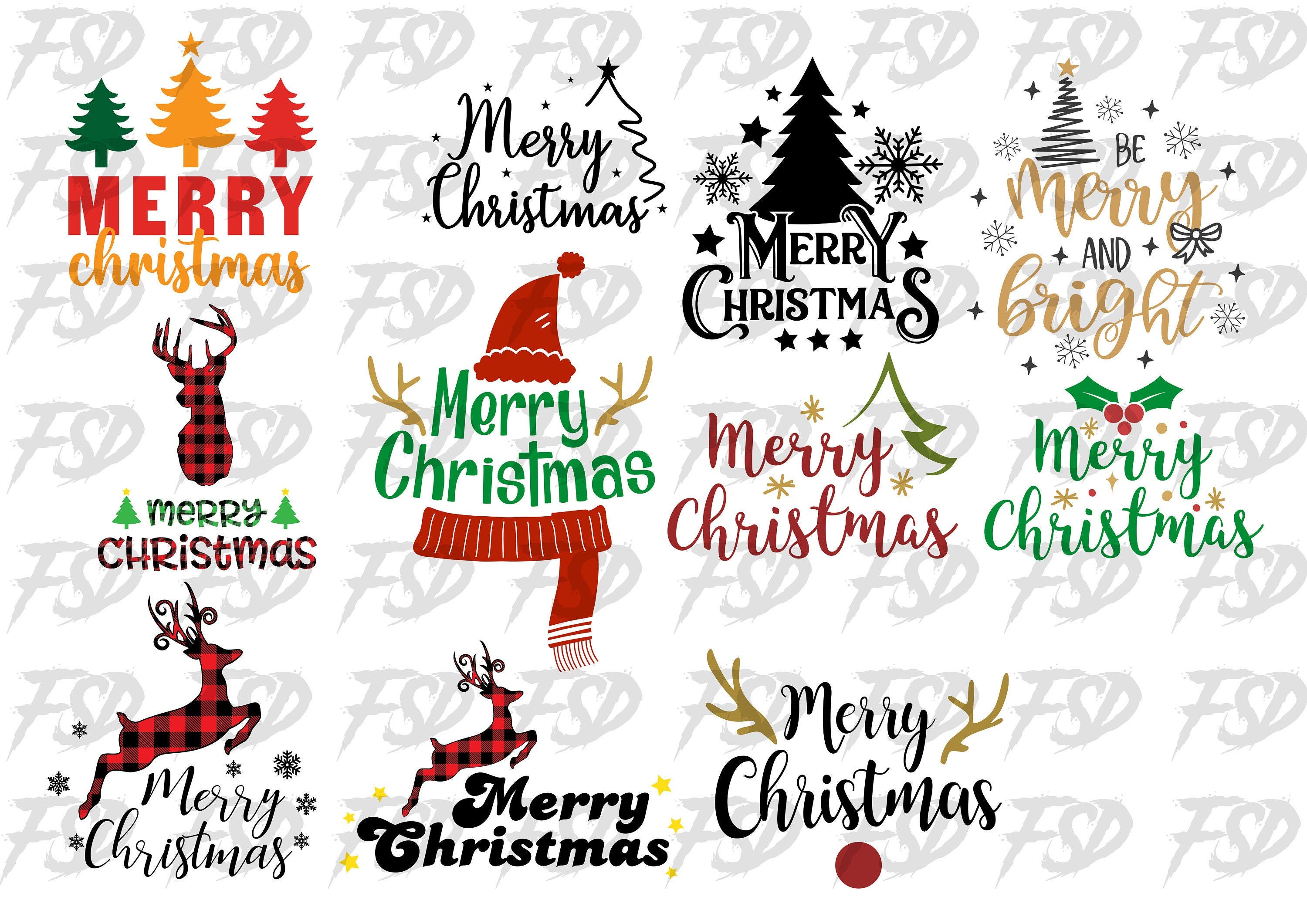Christmas SVG, Merry Christmas SVG Bundle, Merry Christmas Saying Svg, Christmas Clip Art, Christmas Cut Files, Cricut, Silhouette Cut File.