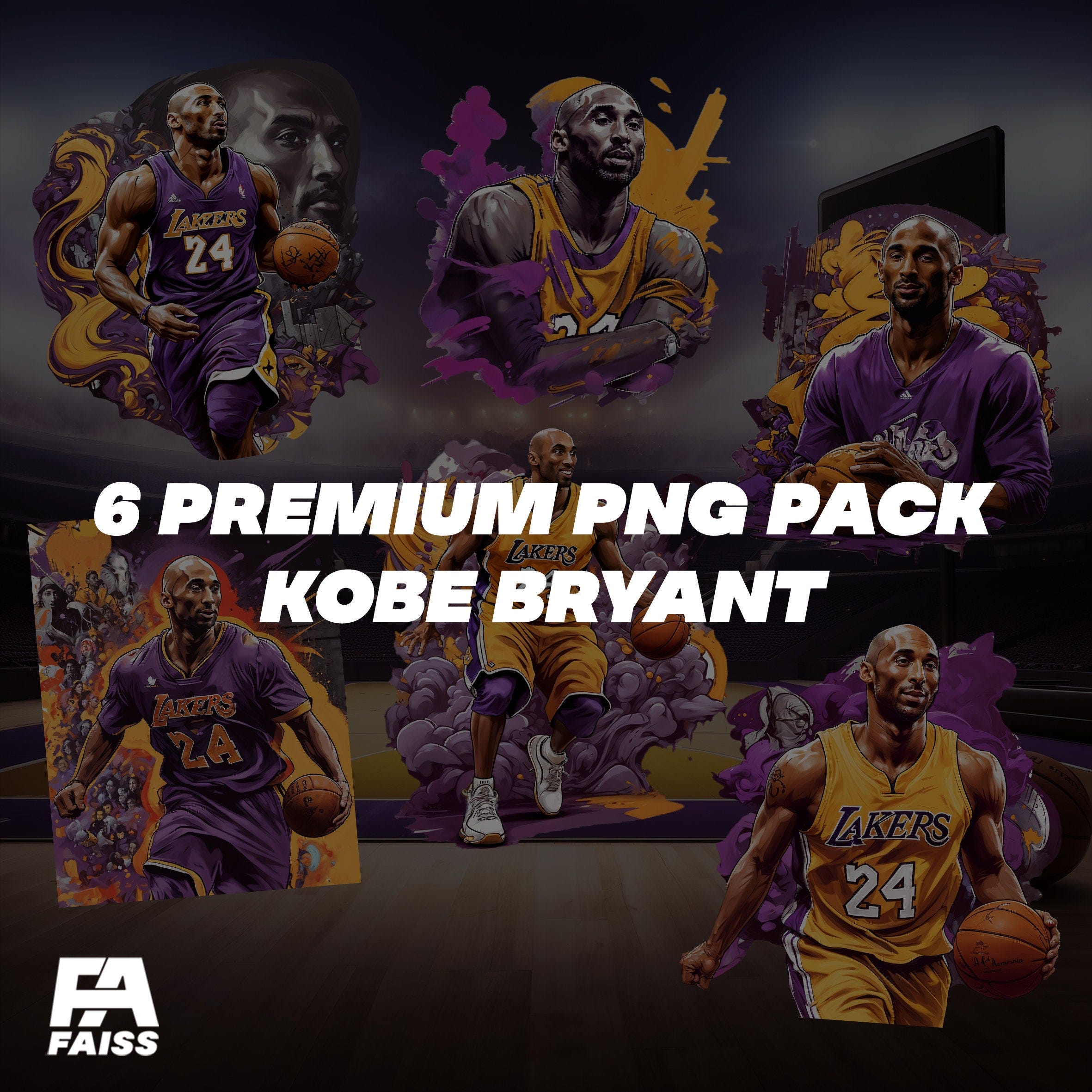 Kobe Bryant PNG Bundle - 6 Premium PNG,Cliparts for Basketball Fans and Graphic Designers | Exclusive Art for Digital Projects and Printing!