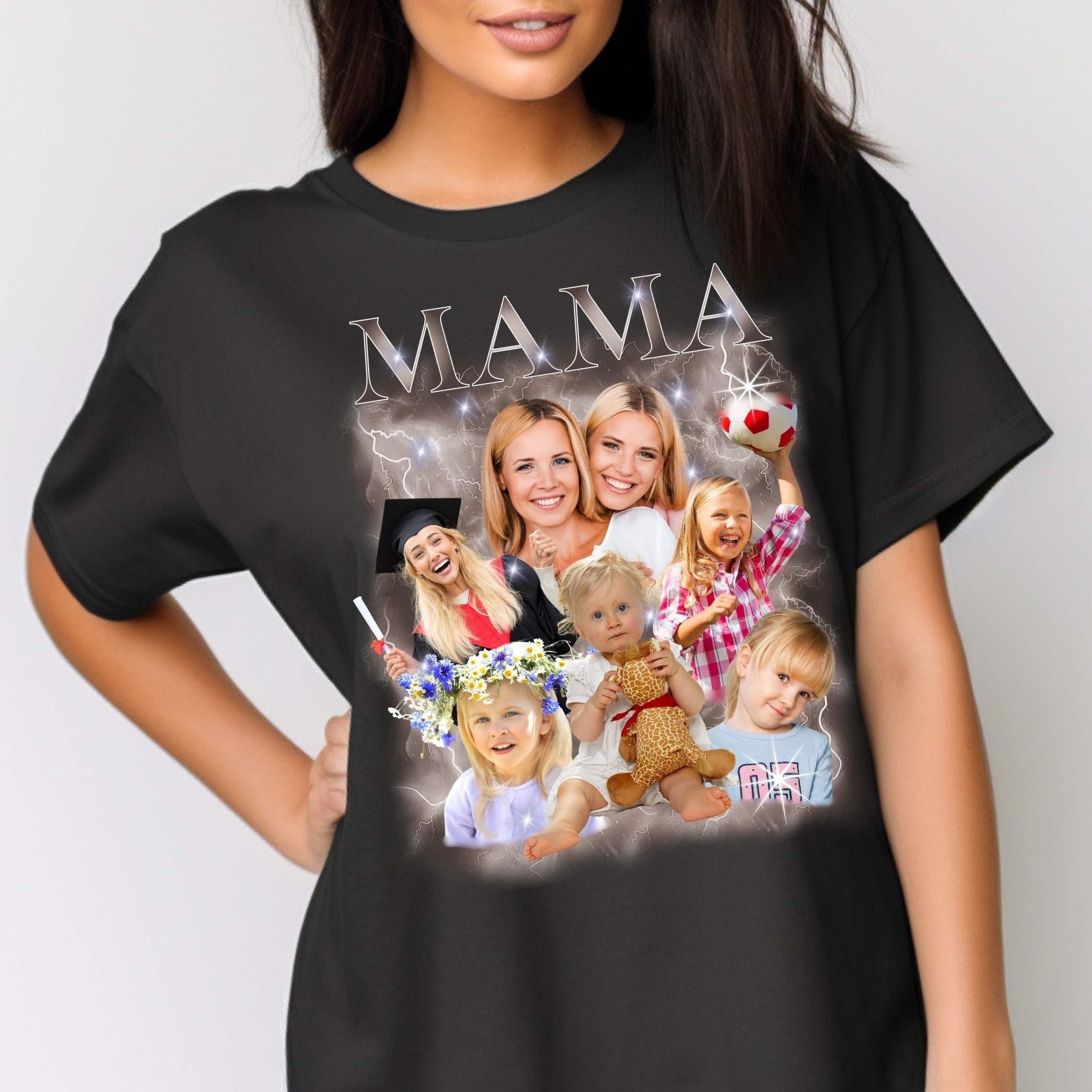 Custom Photo Mama Shirt, Custom Bootleg Rap Mama Shirt, Mom Shirt With Kid Face Photos, Custom Mom Tee, Personalized Mom Gifts, Mama