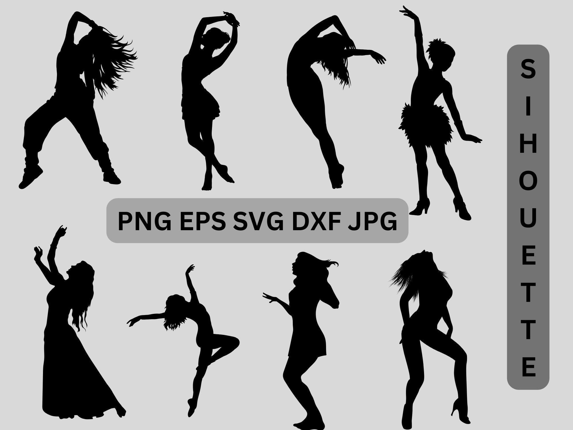 Dancer Girl Svg , , Hip Hop Dancer Silhouettes Vector Digital file ,  Ballerina svg bundle ,Dance Girl SVG, Dance Silhouette
