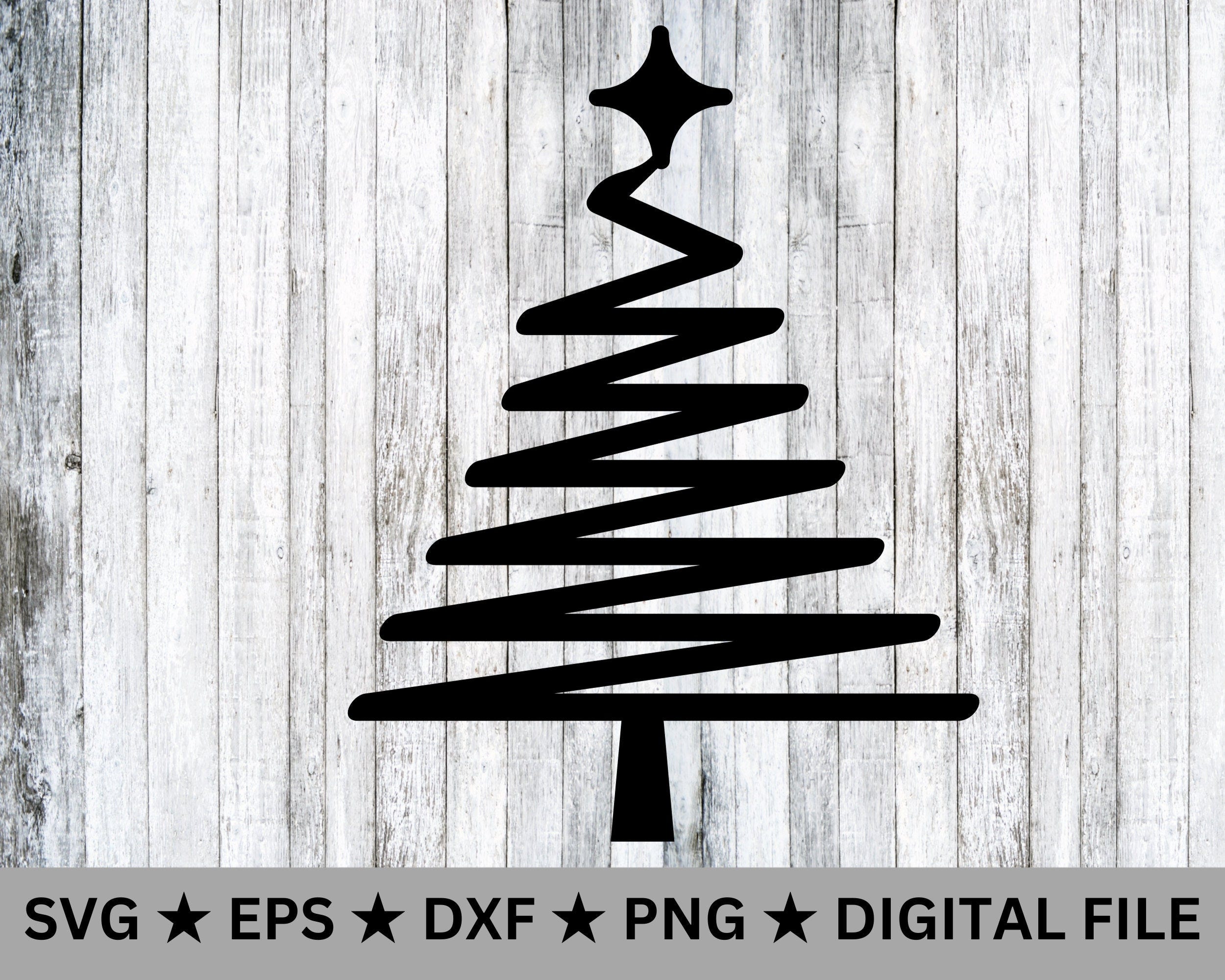 Scribble Christmas Tree SVG • Clip Art Cut File Silhouette dxf eps png • Instant Digital Download • Cricut Cut File Silhouette Studio