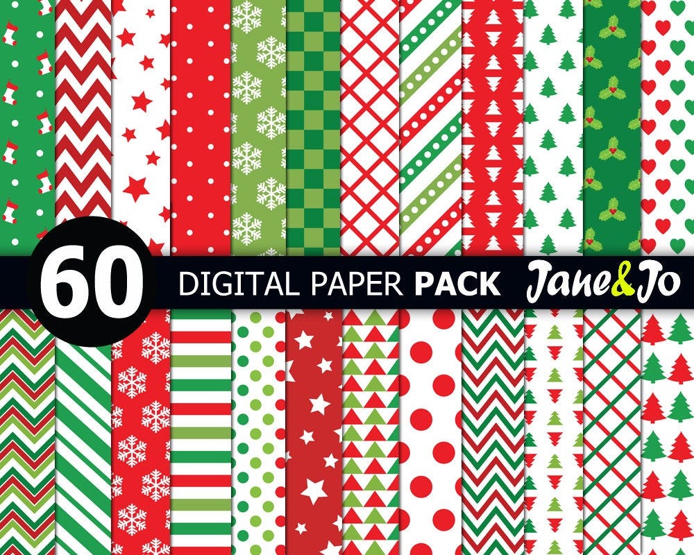 60 Christmas digital paper,christmas printable paper,Christmas digital paper pack,christmas background,Scrapbook paper,Christmas paper